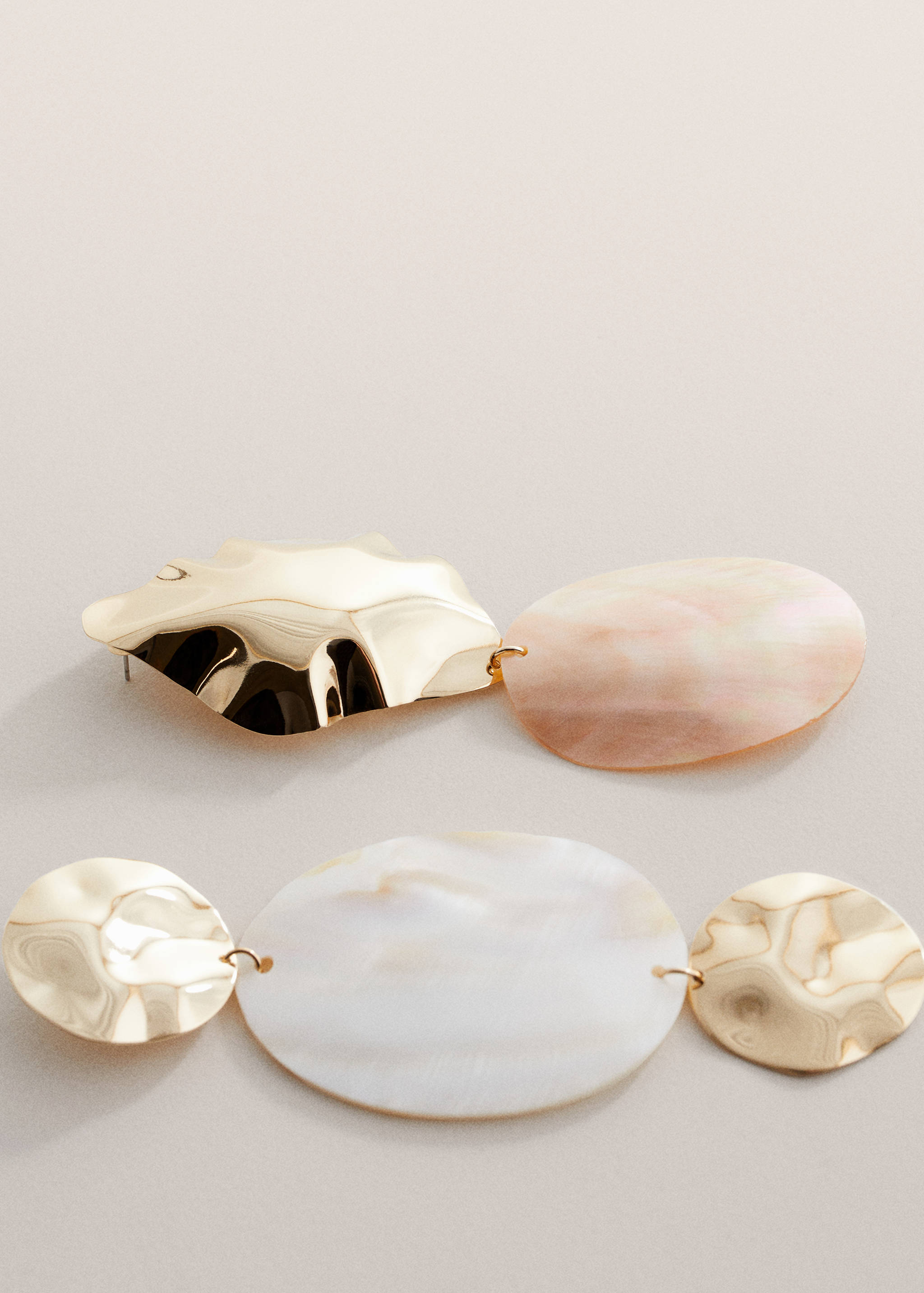 Combined shell earrings - Medium plane
