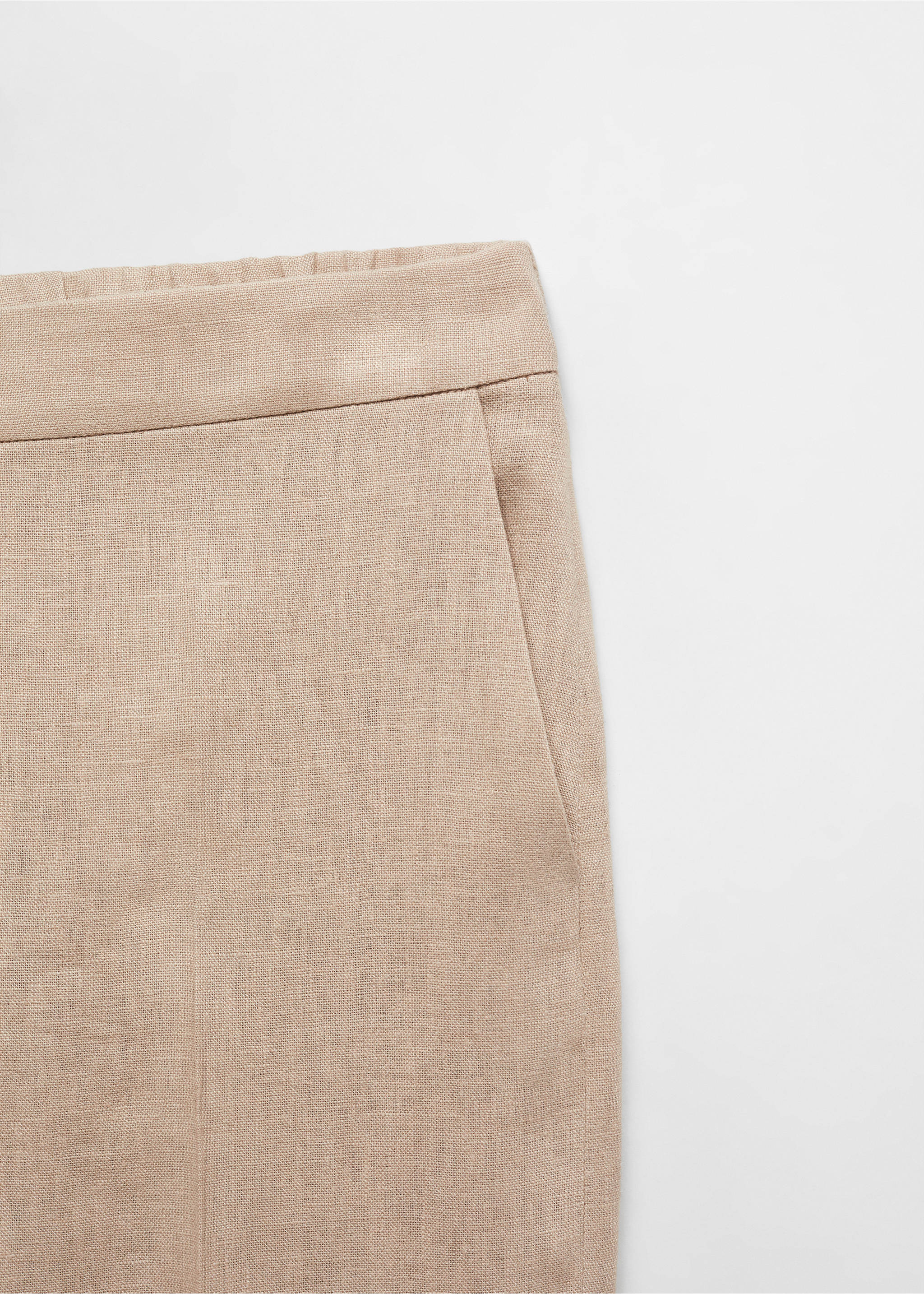100% linen trousers - Details of the article 8, Light/Pastel Grey. Ref: 67027113-00.