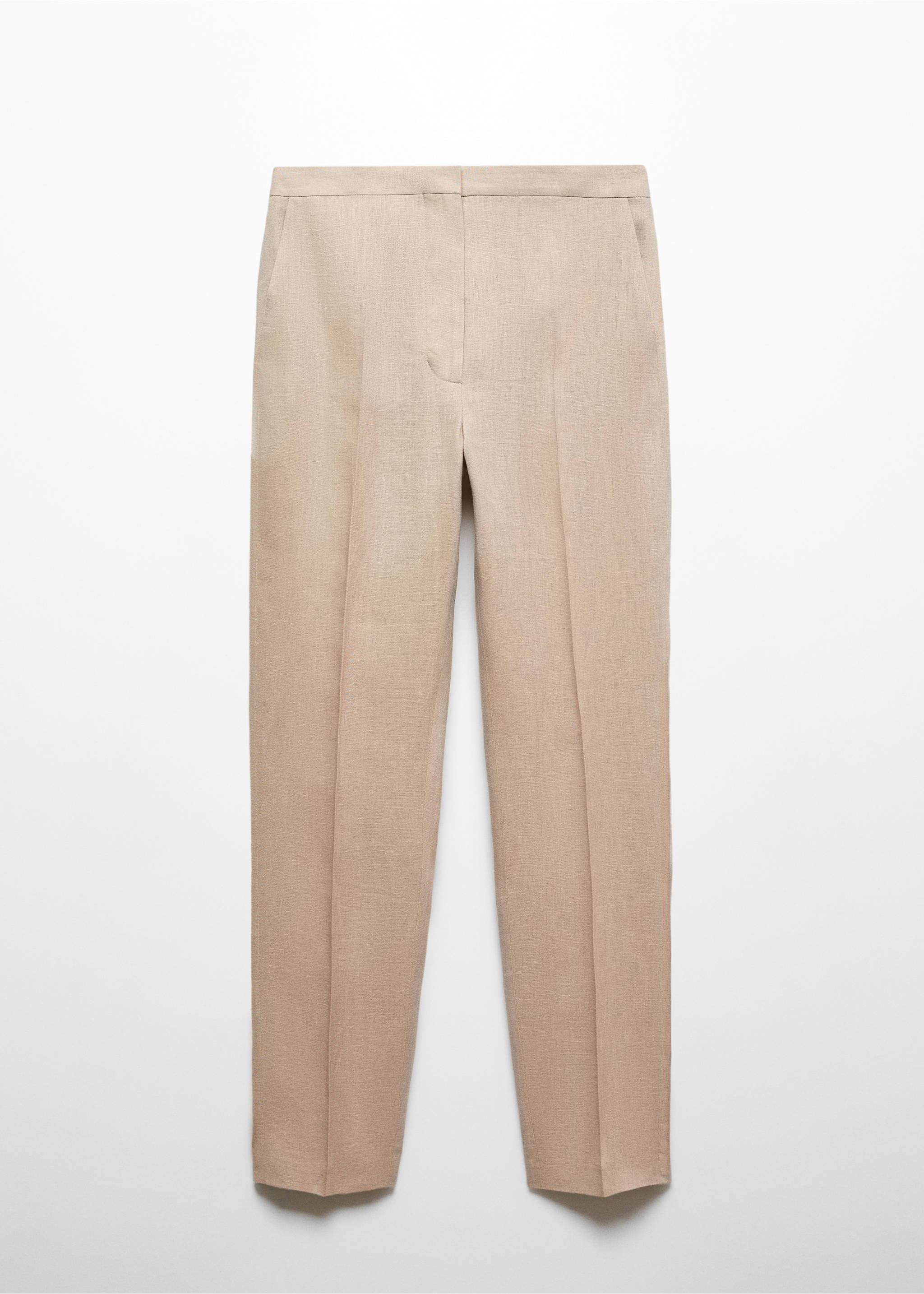 100% linen trousers - Article without model, Light/Pastel Grey. Ref: 67027113-00.