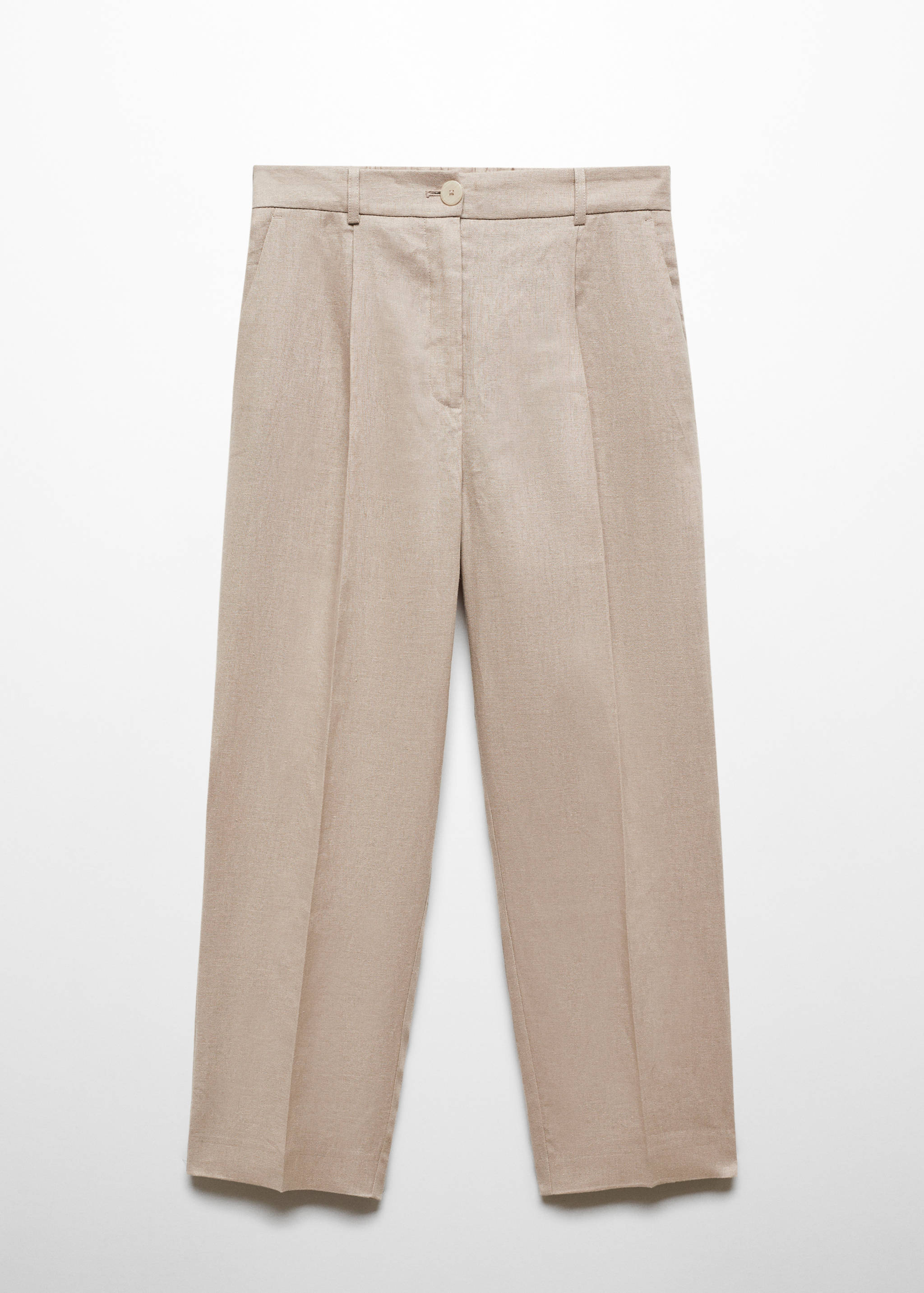 Cropped linen-blend pants - Article without model