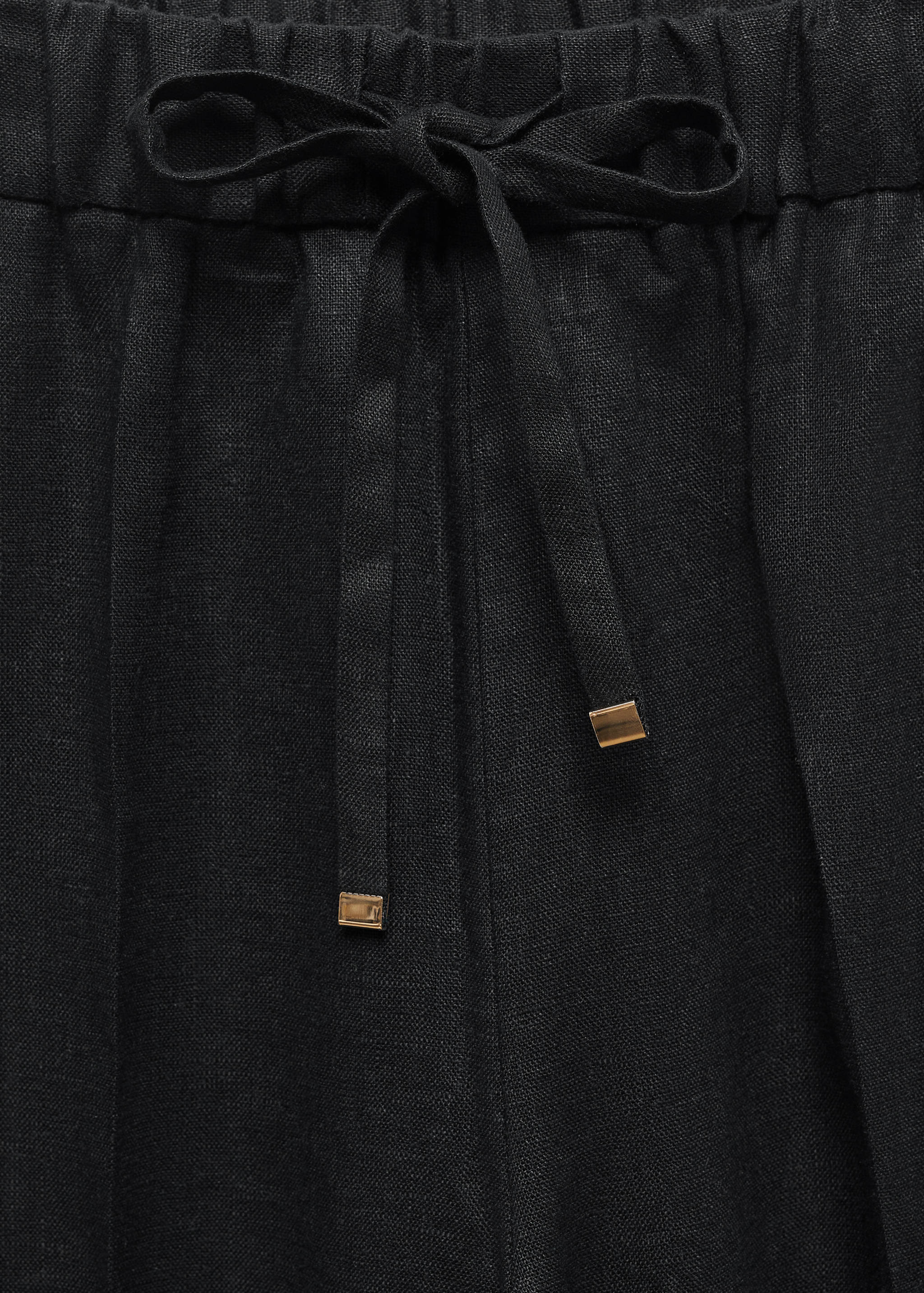 Linen-blend elastic waist pants - Details of the article 8