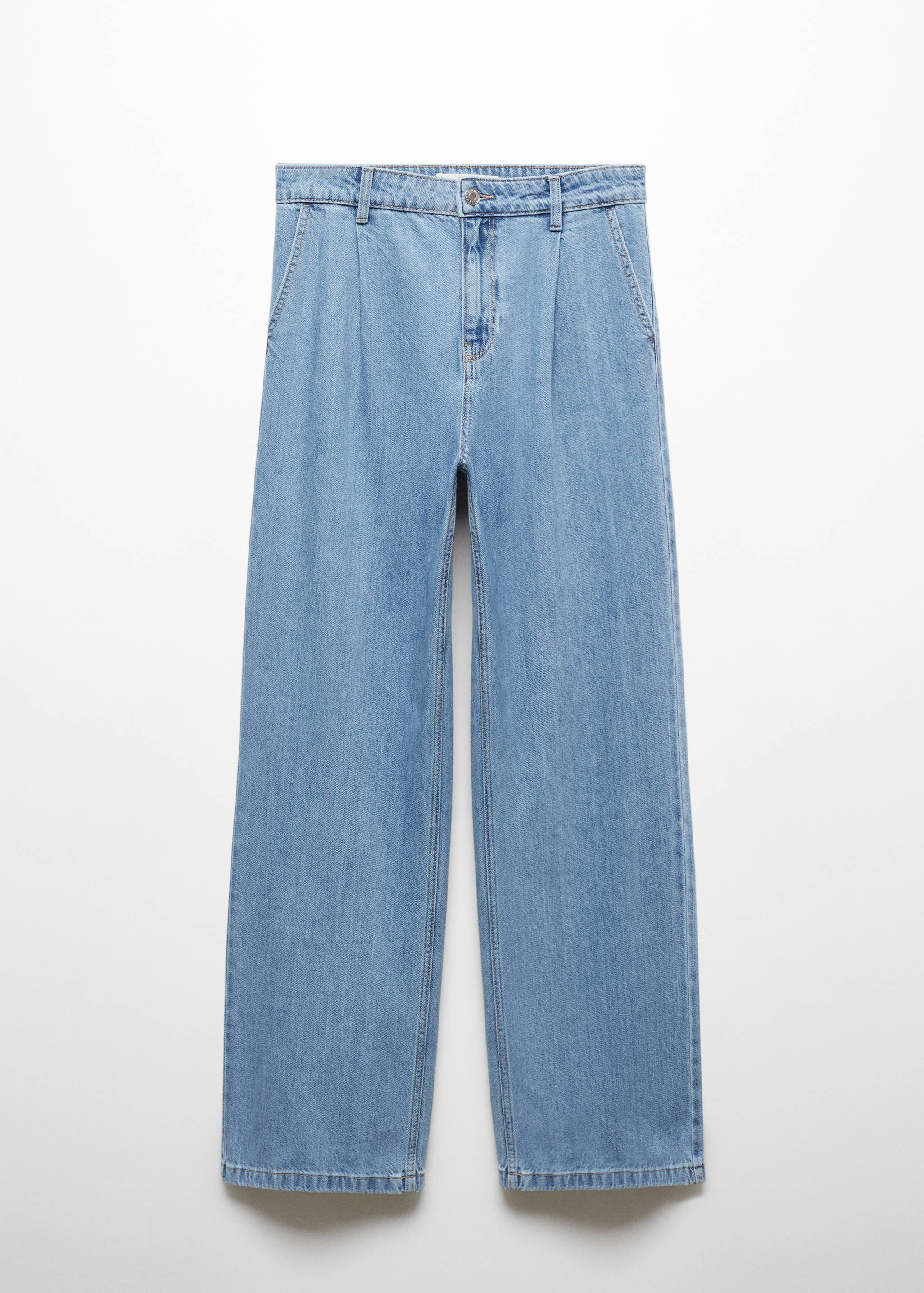 Straight pleated jeans - Article without model