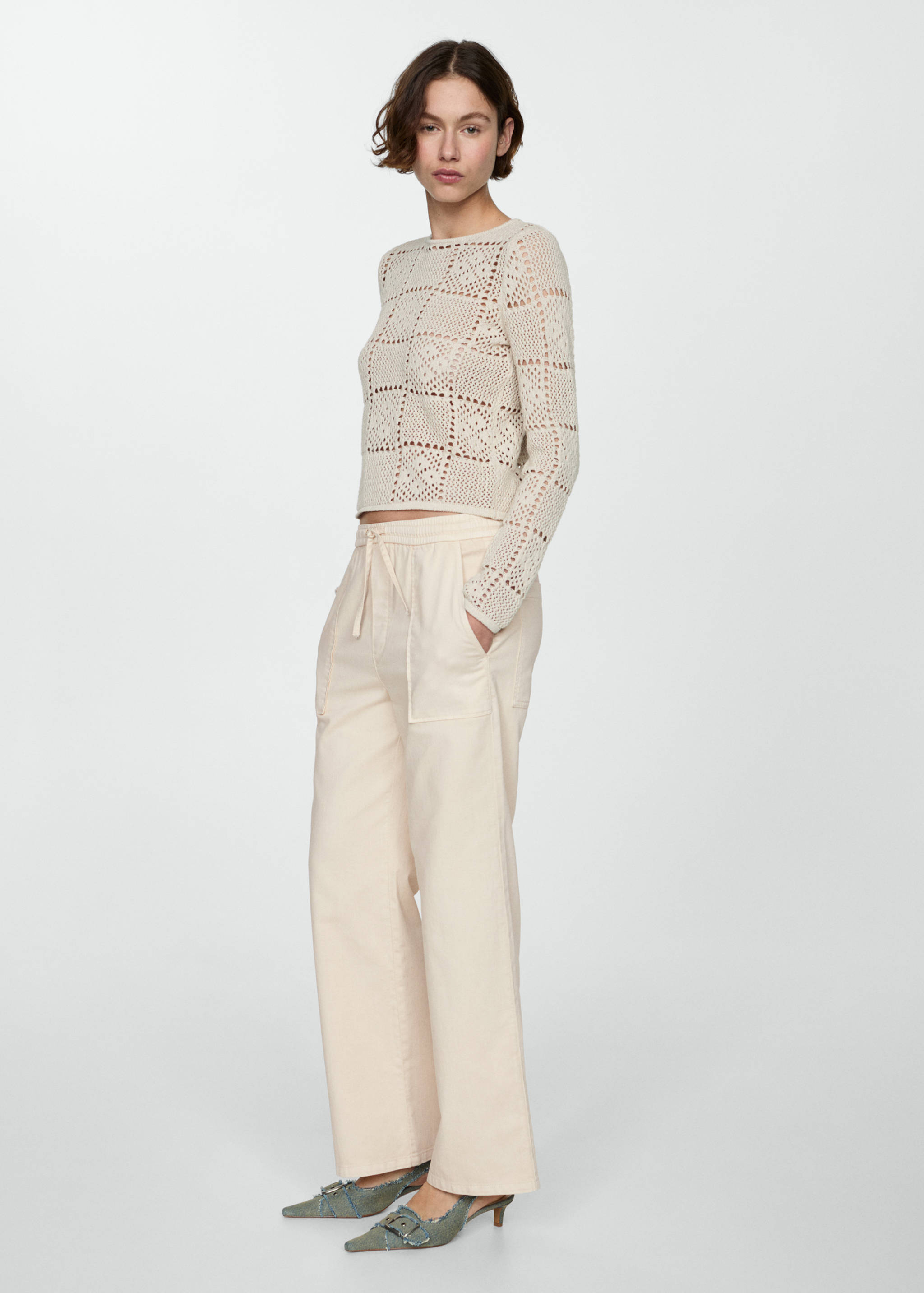 Straight-fit jeans with elastic waist - Details of the article 2