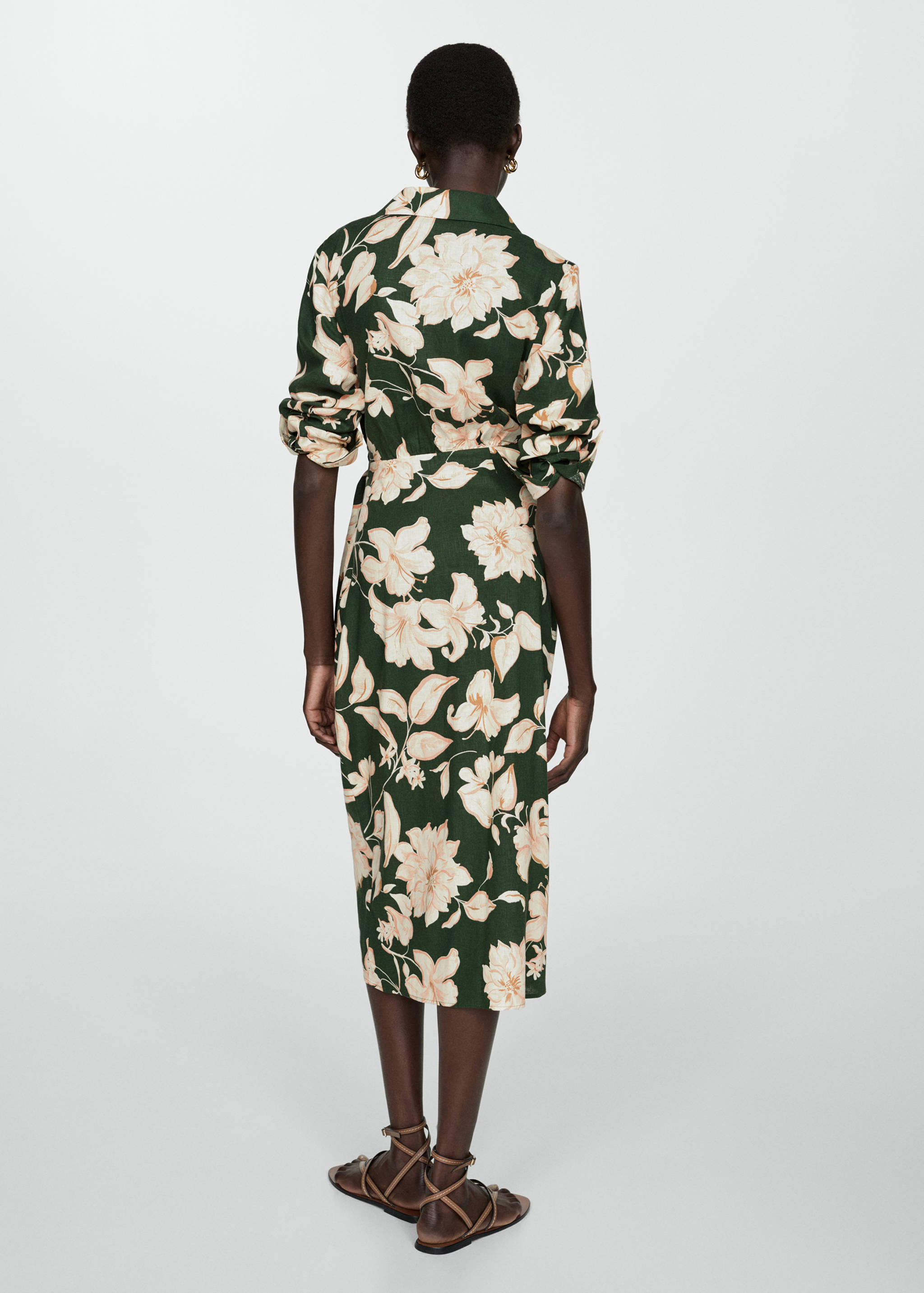 Linen shirt dress with bow - Reverse of the article