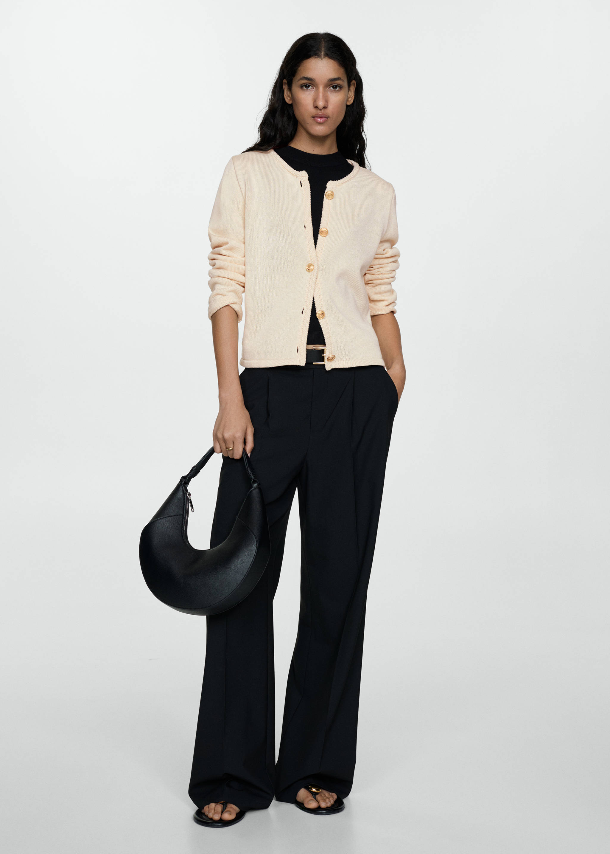 Striped cardigan with jewel buttons - General plane