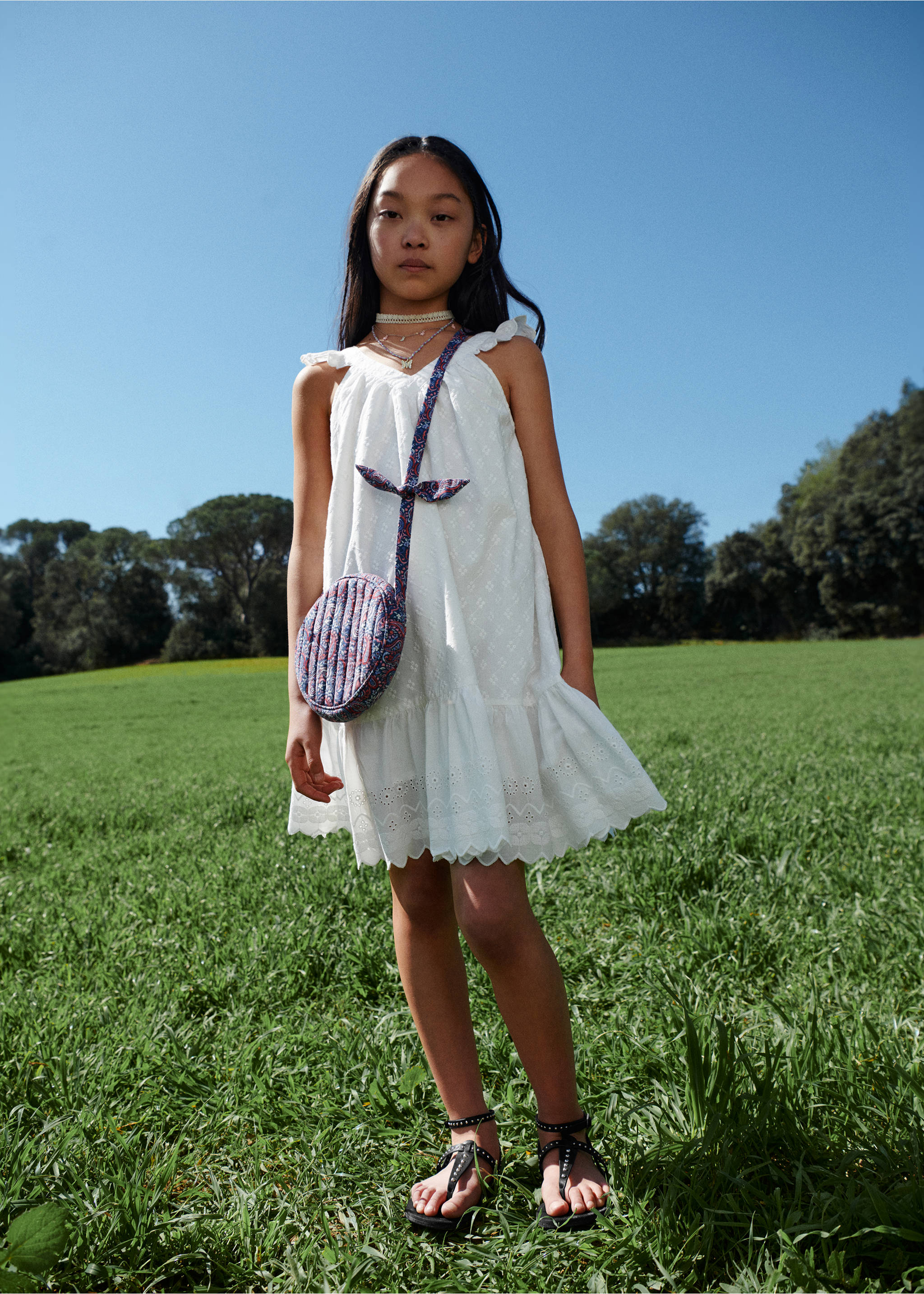 Printed round bag - Details of the article 6, Blue. Ref: 67027145-00.