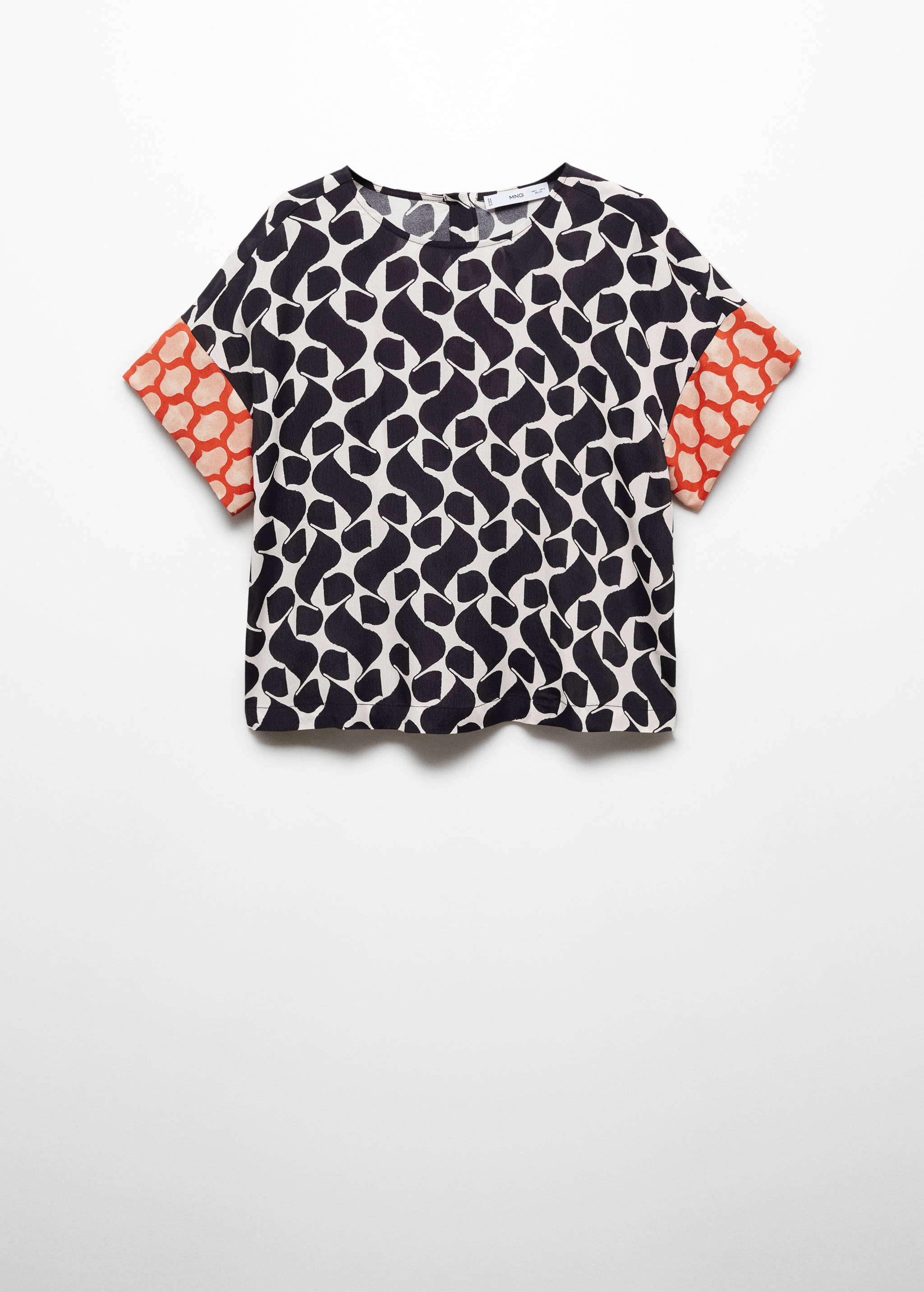 Blus bermotif dengan model kontras - Barang tanpa model