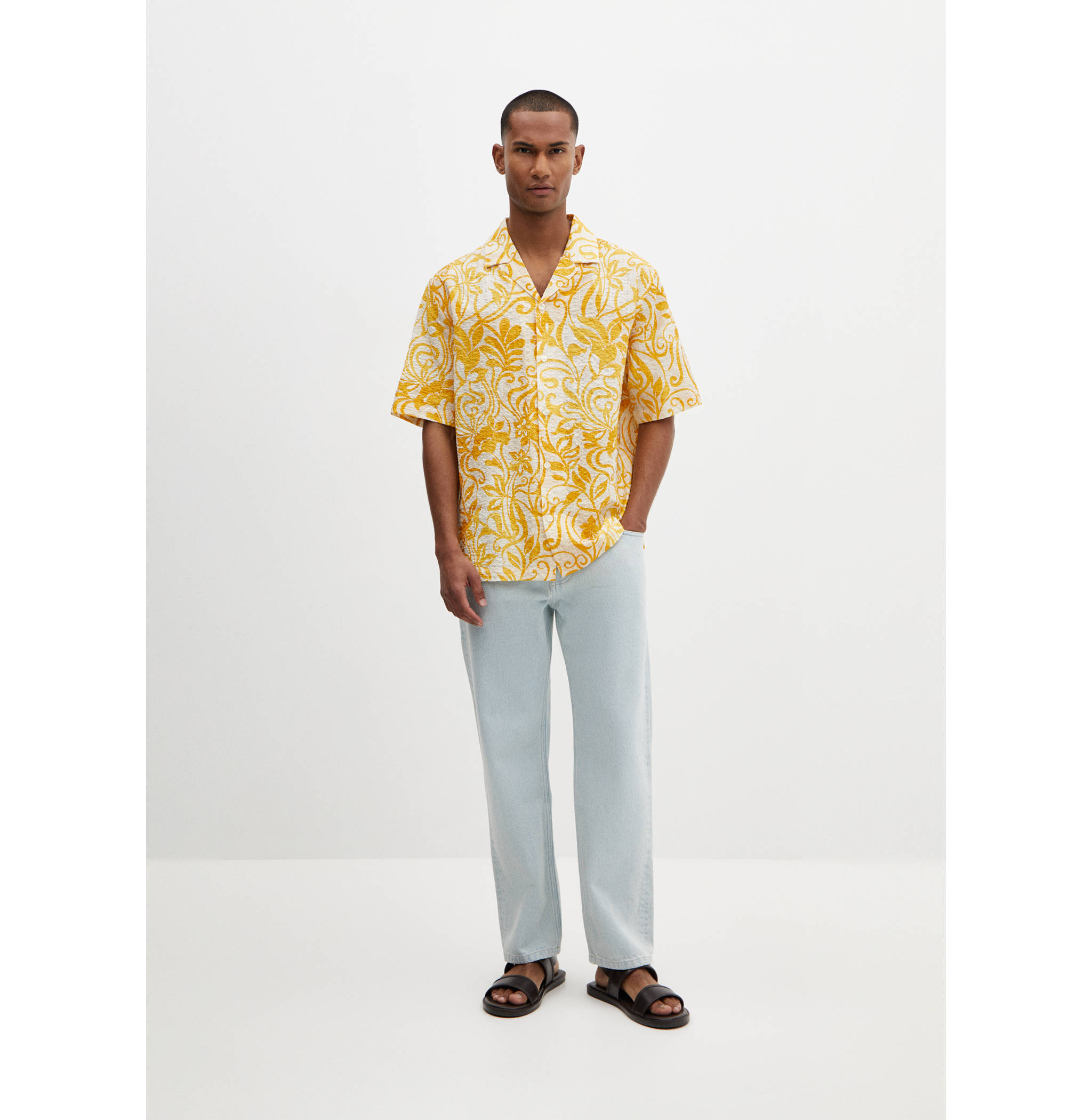 Camisa algodón textura estampada - Plano general