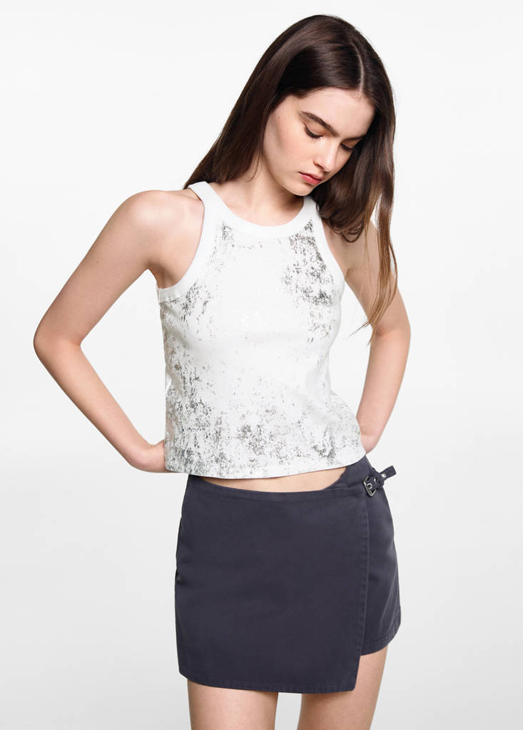 Metallic detail top — Off White