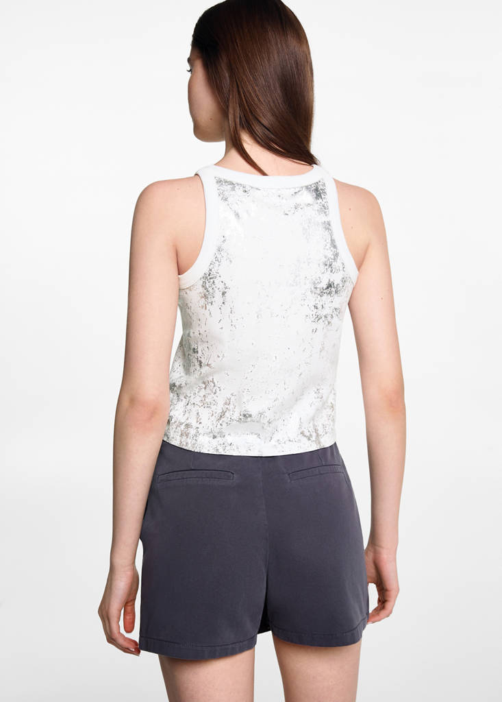 Metallic detail top — Off White