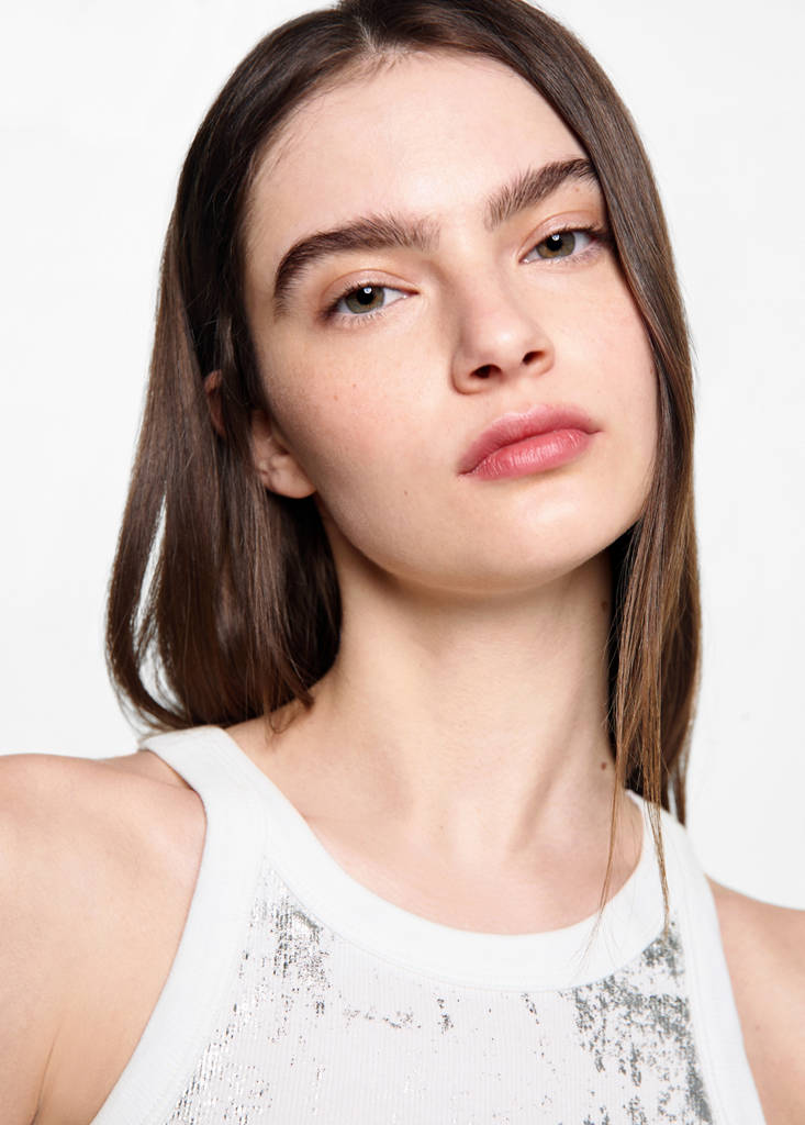 Metallic detail top — Off White