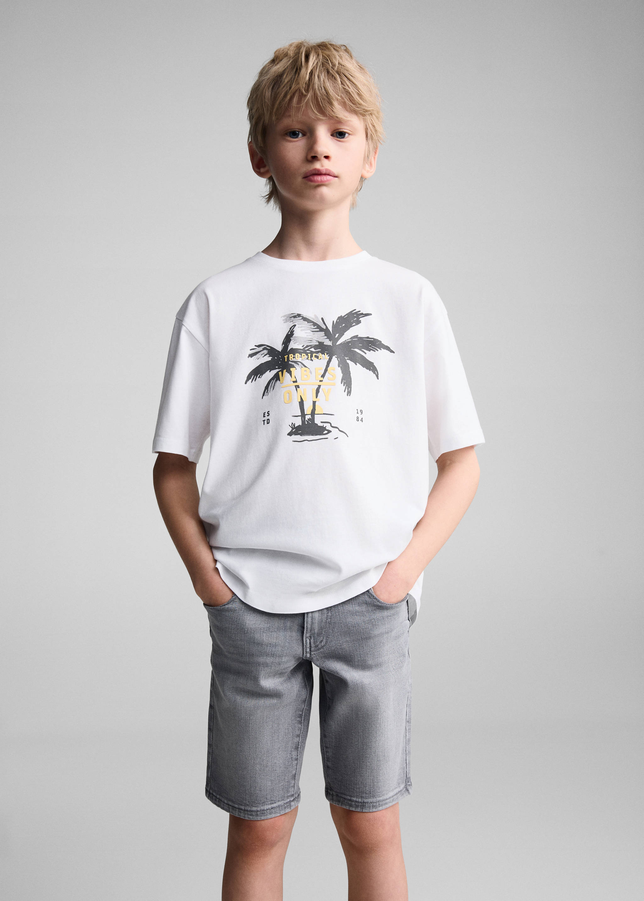 T-shirt coton imprimé - Plan moyen