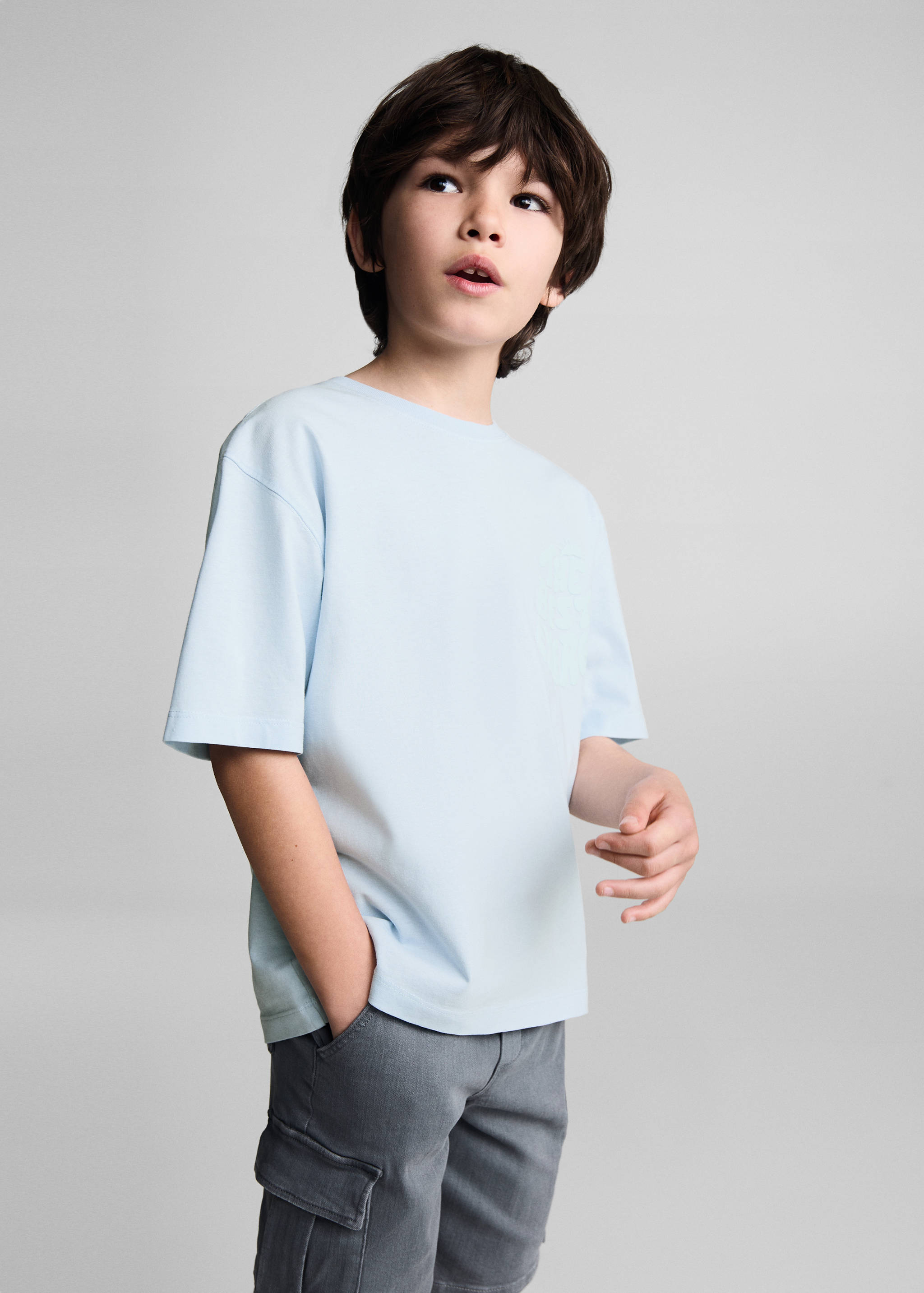 Embossed message t-shirt - Medium plane