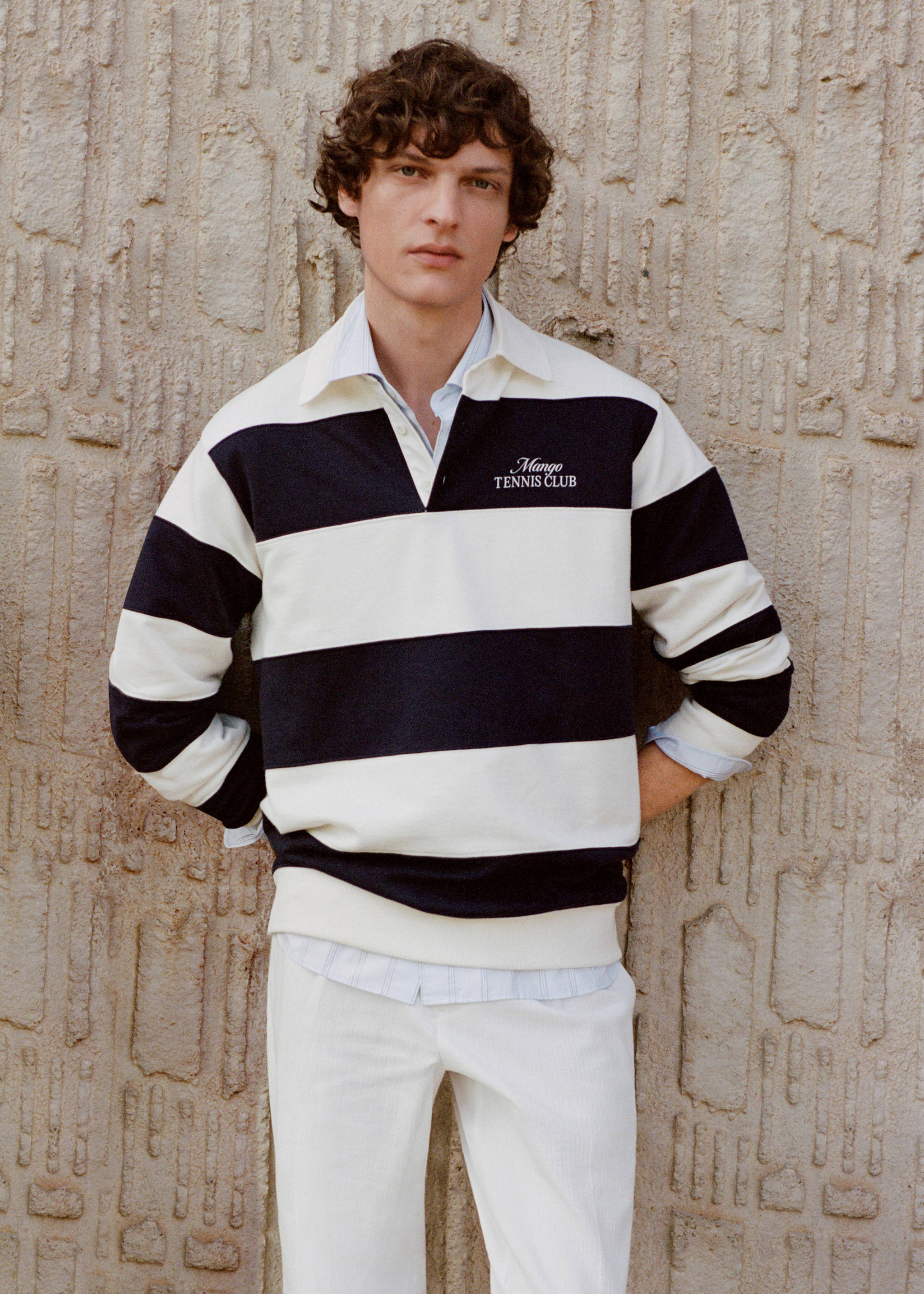 Sweat-shirt polo rayures broderie - Détail de l'article 6