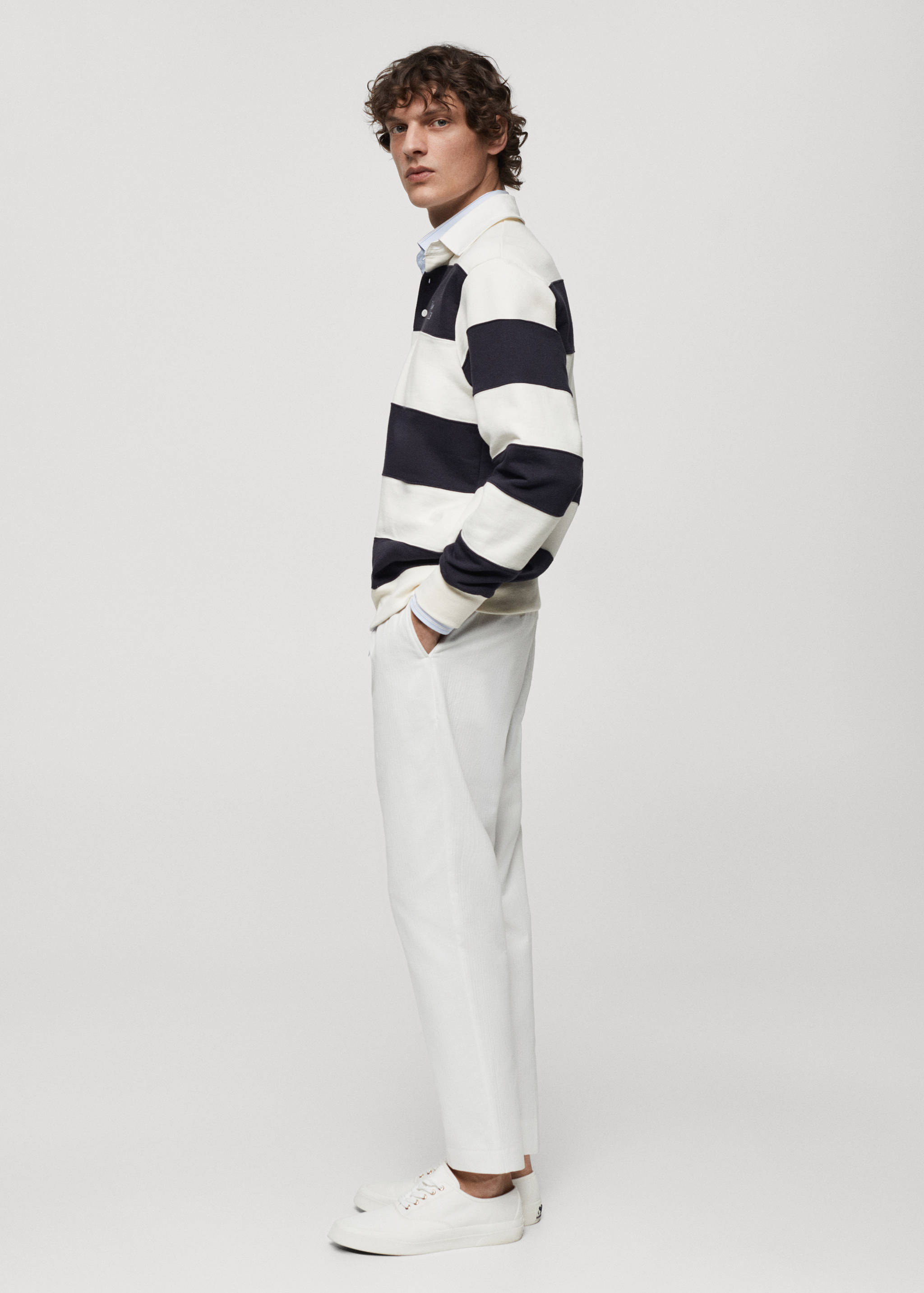 Sweat-shirt polo rayures broderie - Détail de l'article 2