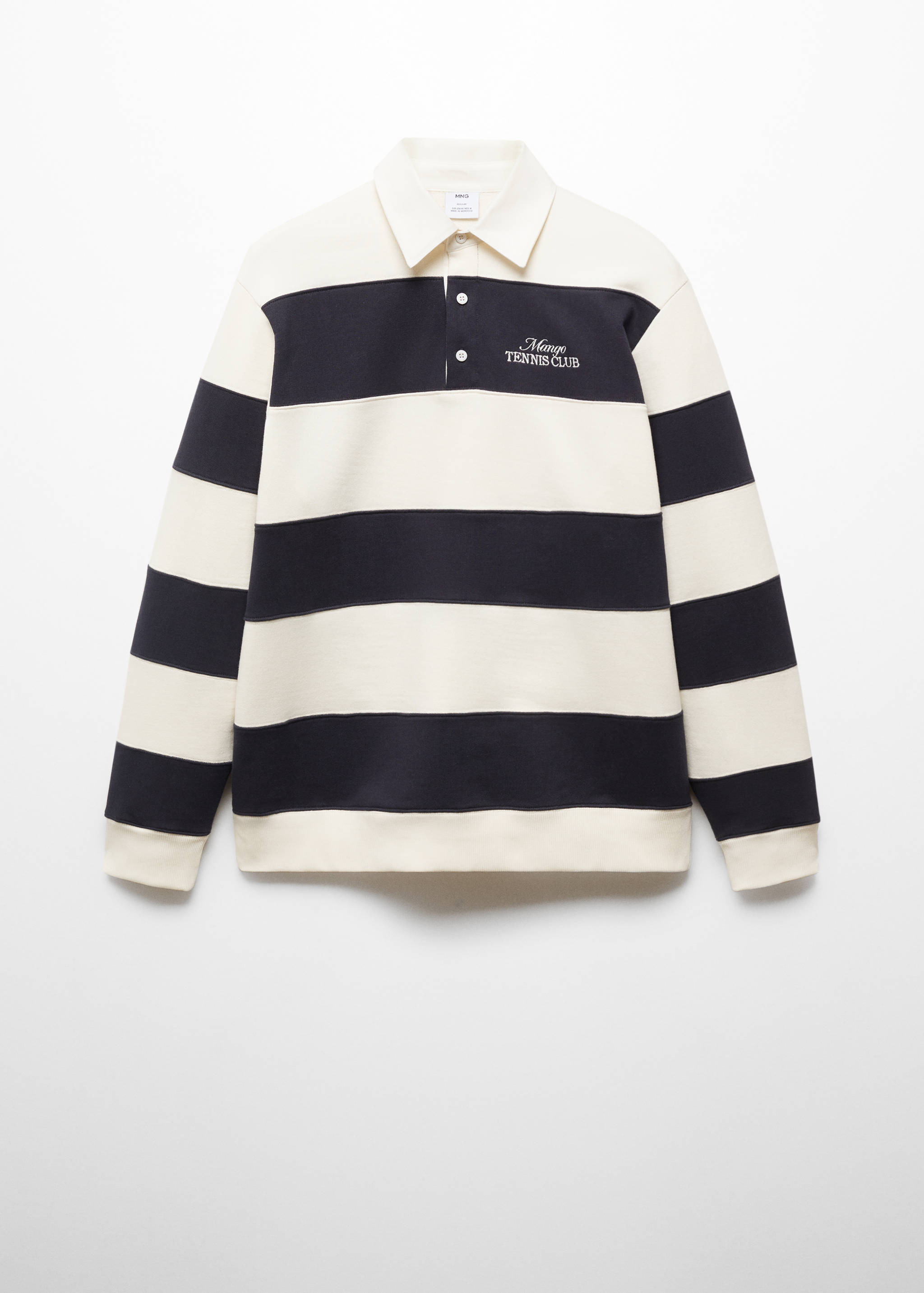 Sweat-shirt polo rayures broderie - Article sans modèle