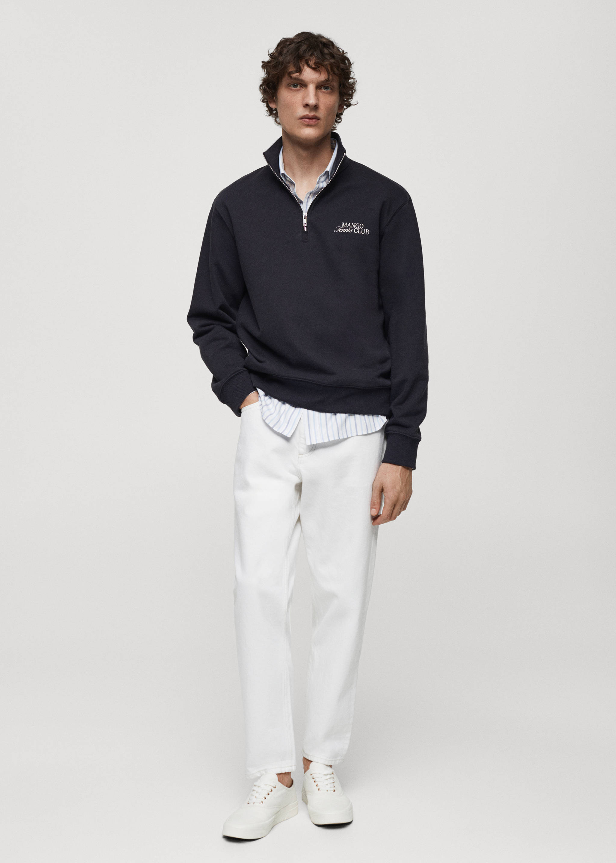 Sudadera cremallera estampado - Plano general