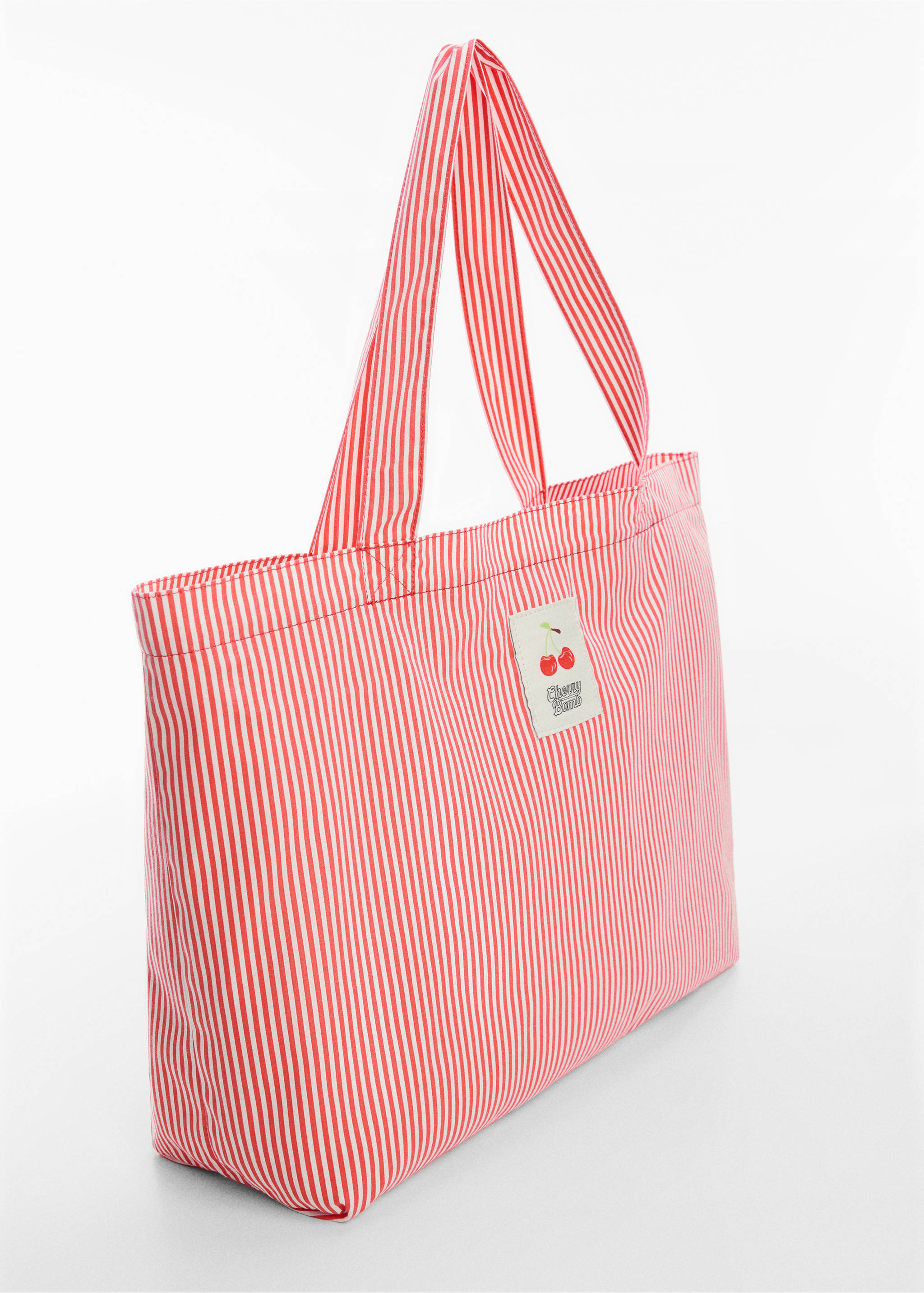 حقيبة تسوق مخططة - رؤية وسط