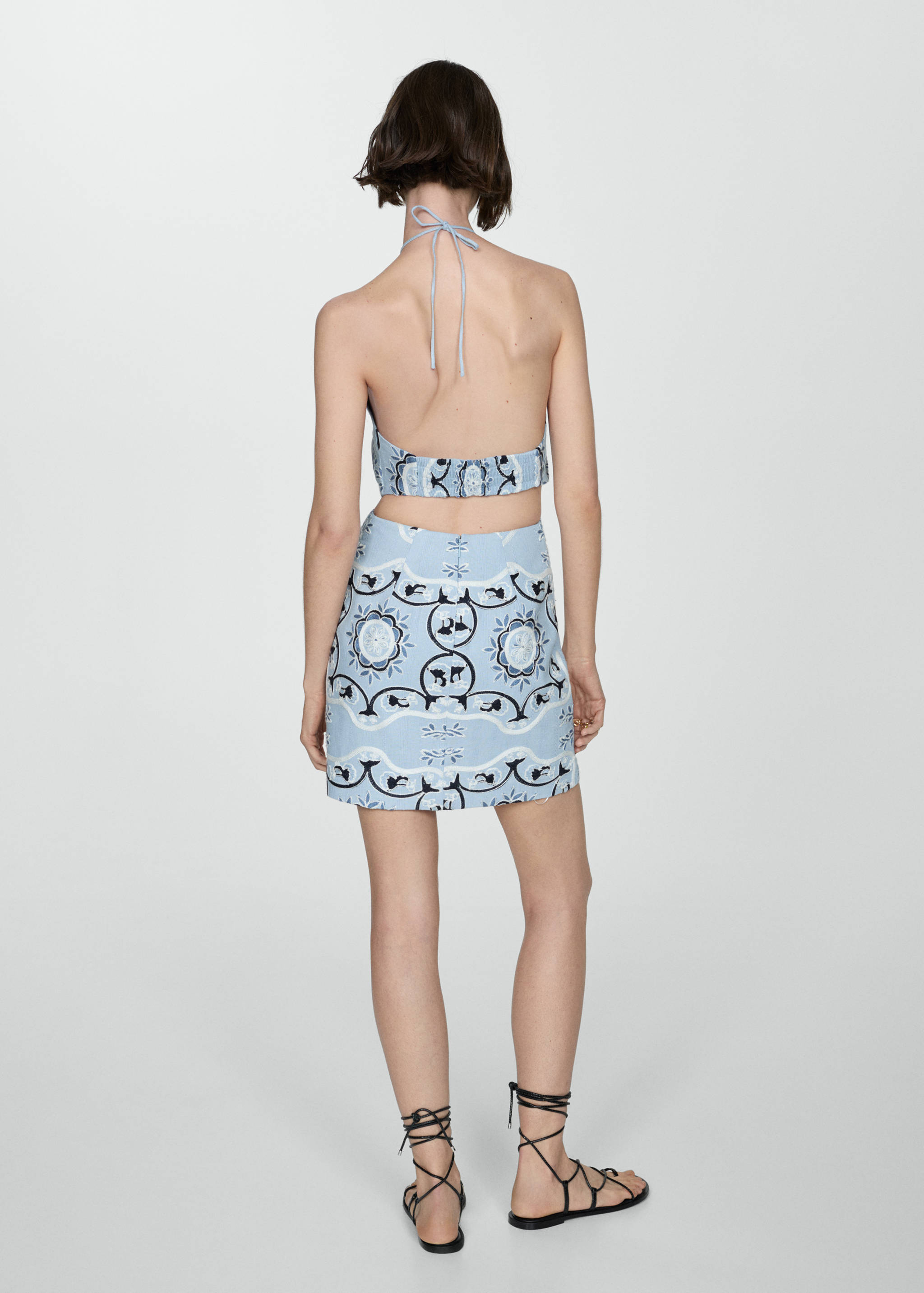 Printed dress with openings - Reverse of the article