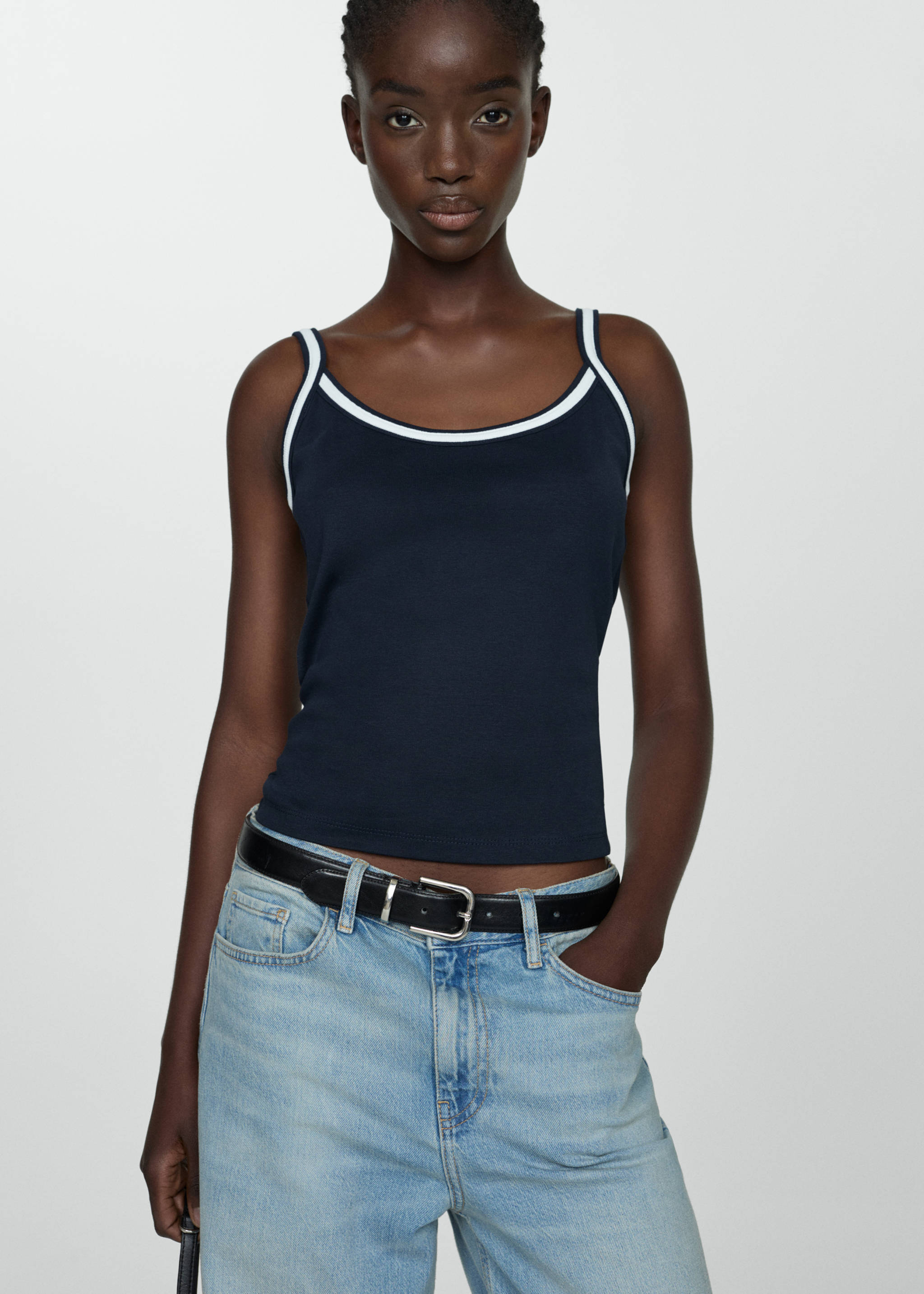 Combined knitted top with straps - Medium plane