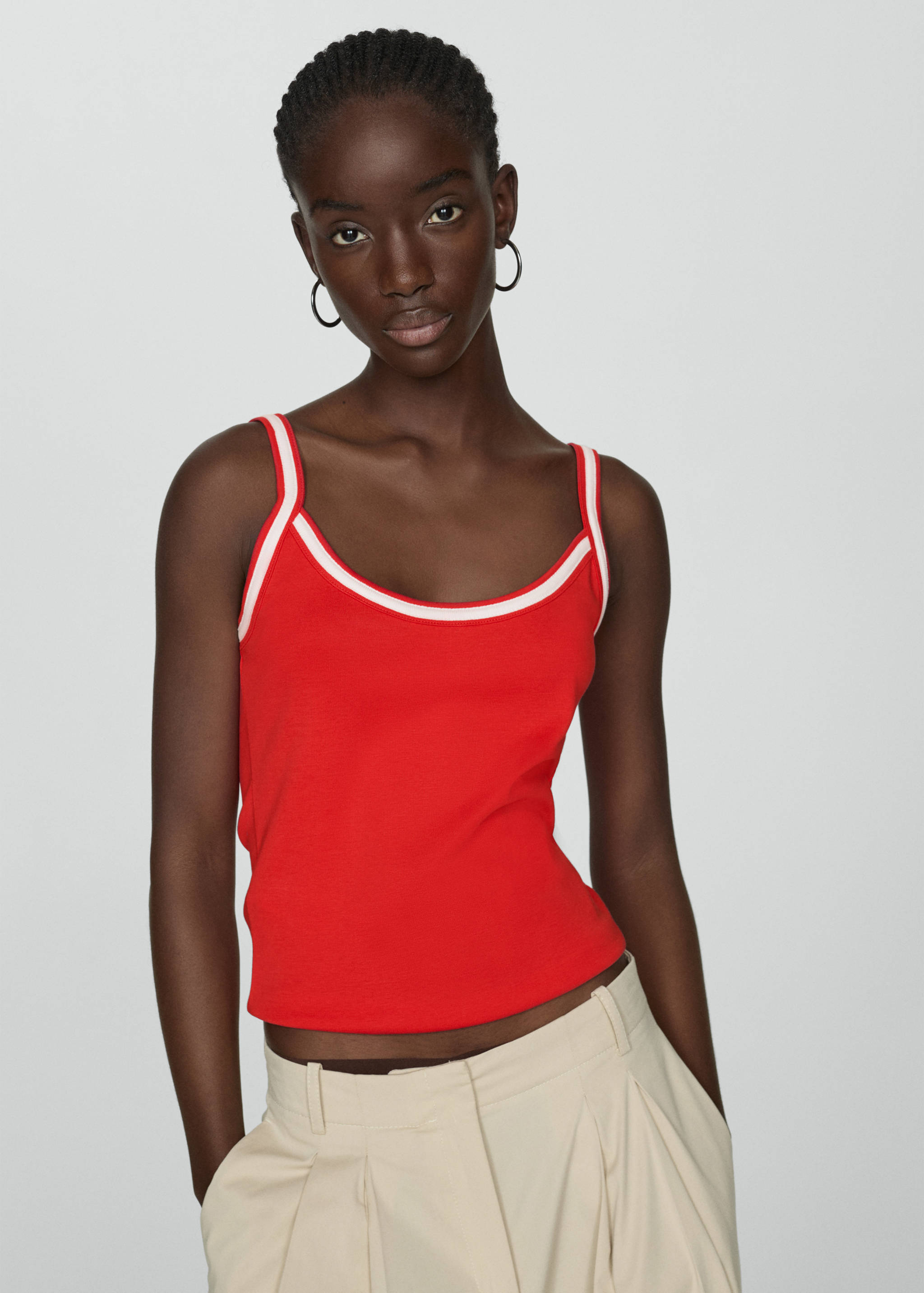 Combined knitted top with straps - Medium plane