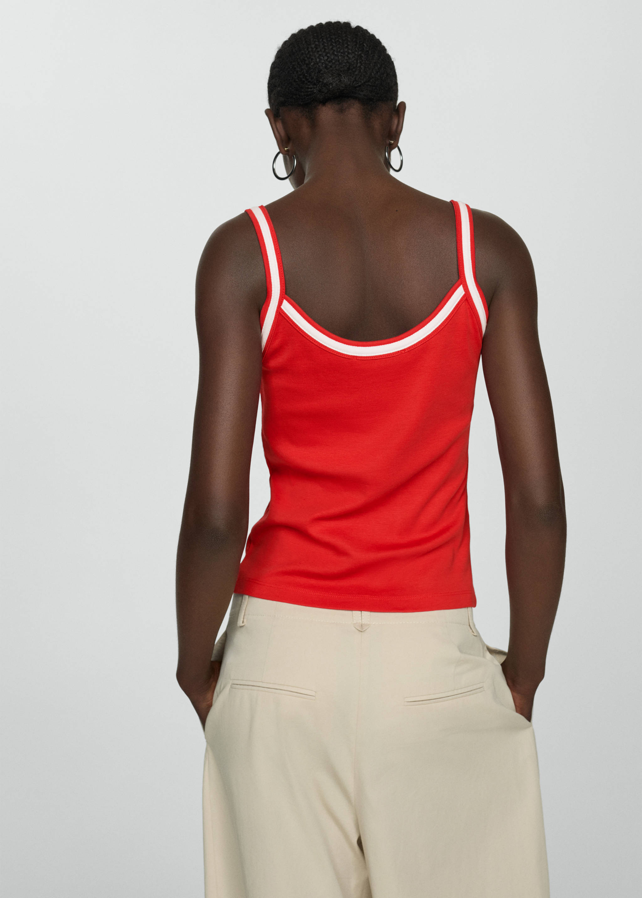 Combined knitted top with straps - Reverse of the article