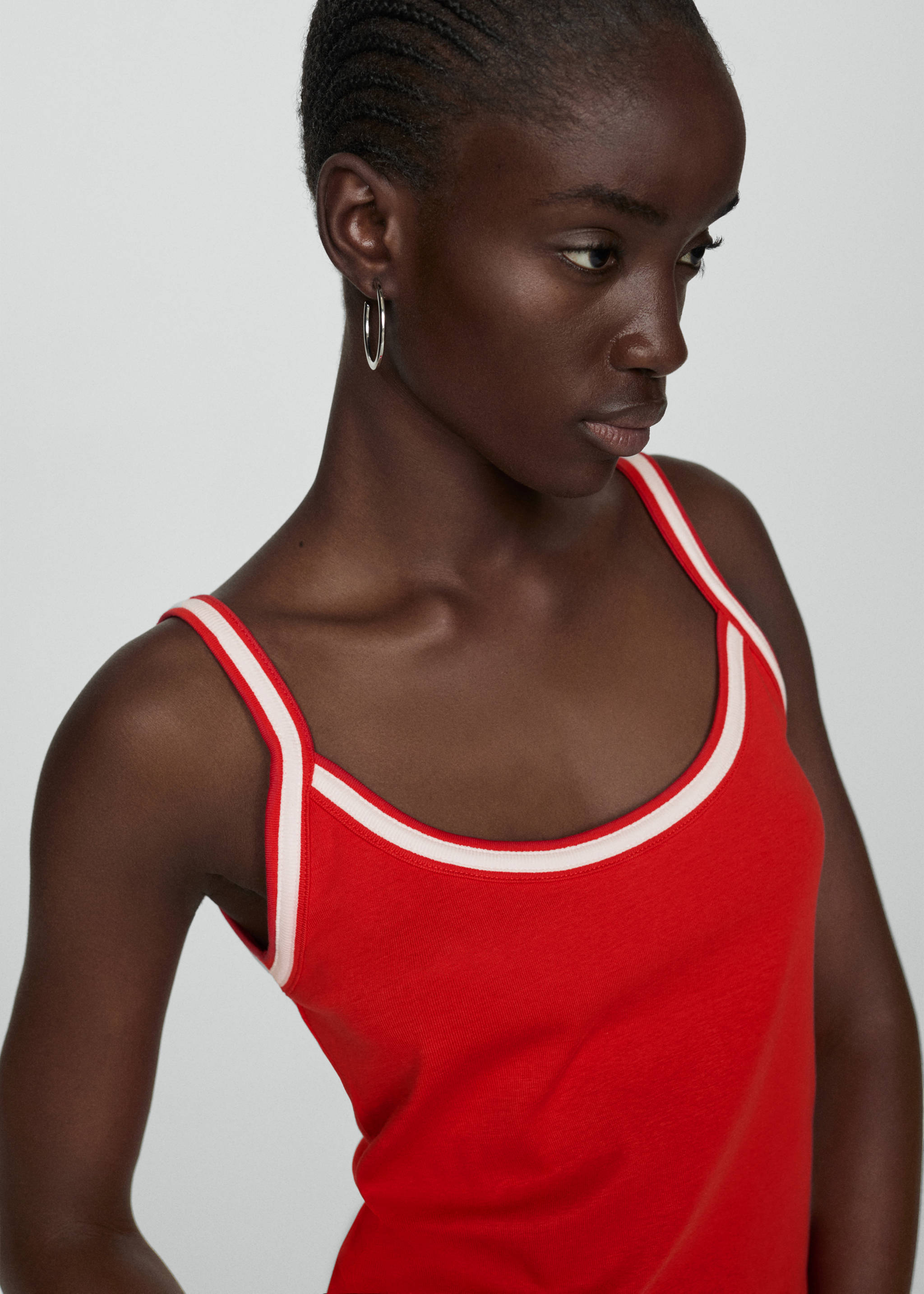 Combined knitted top with straps - Details of the article 1