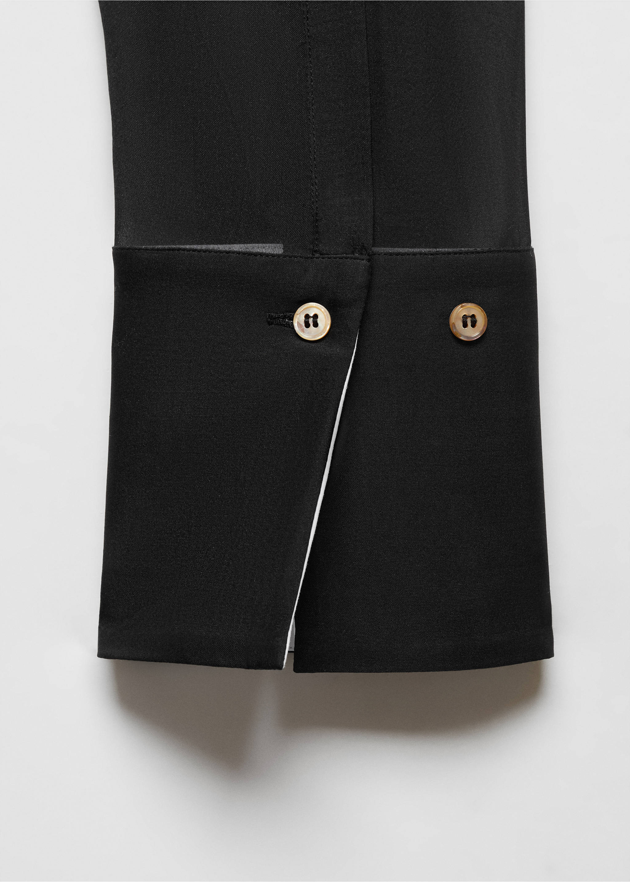 Contrast semi-transparent silk shirt - Details of the article 0, Black. Ref: 67028658-00.