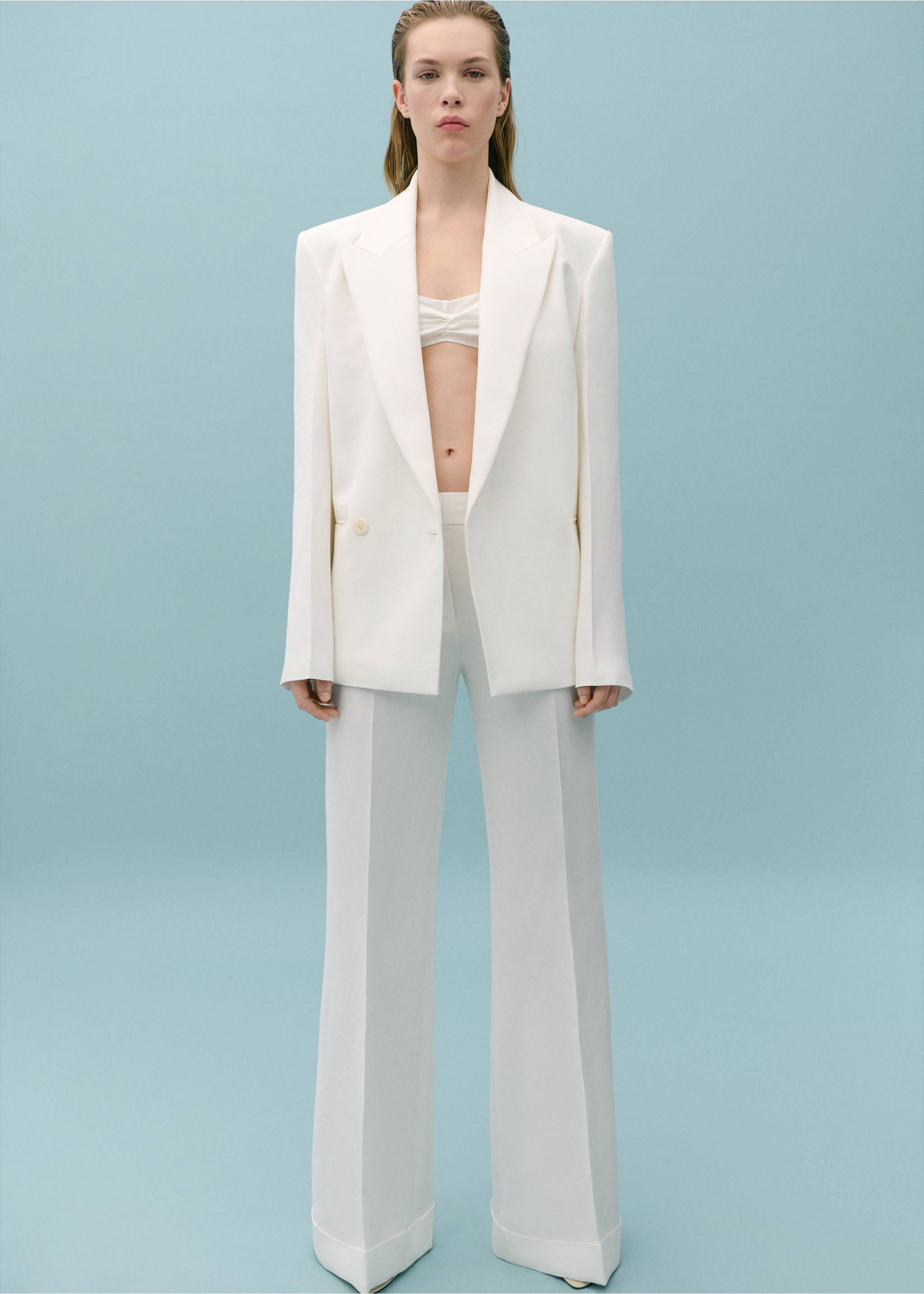 Flared suit trousers - General plane, Light/Pastel Grey. Ref: 67028660-00.