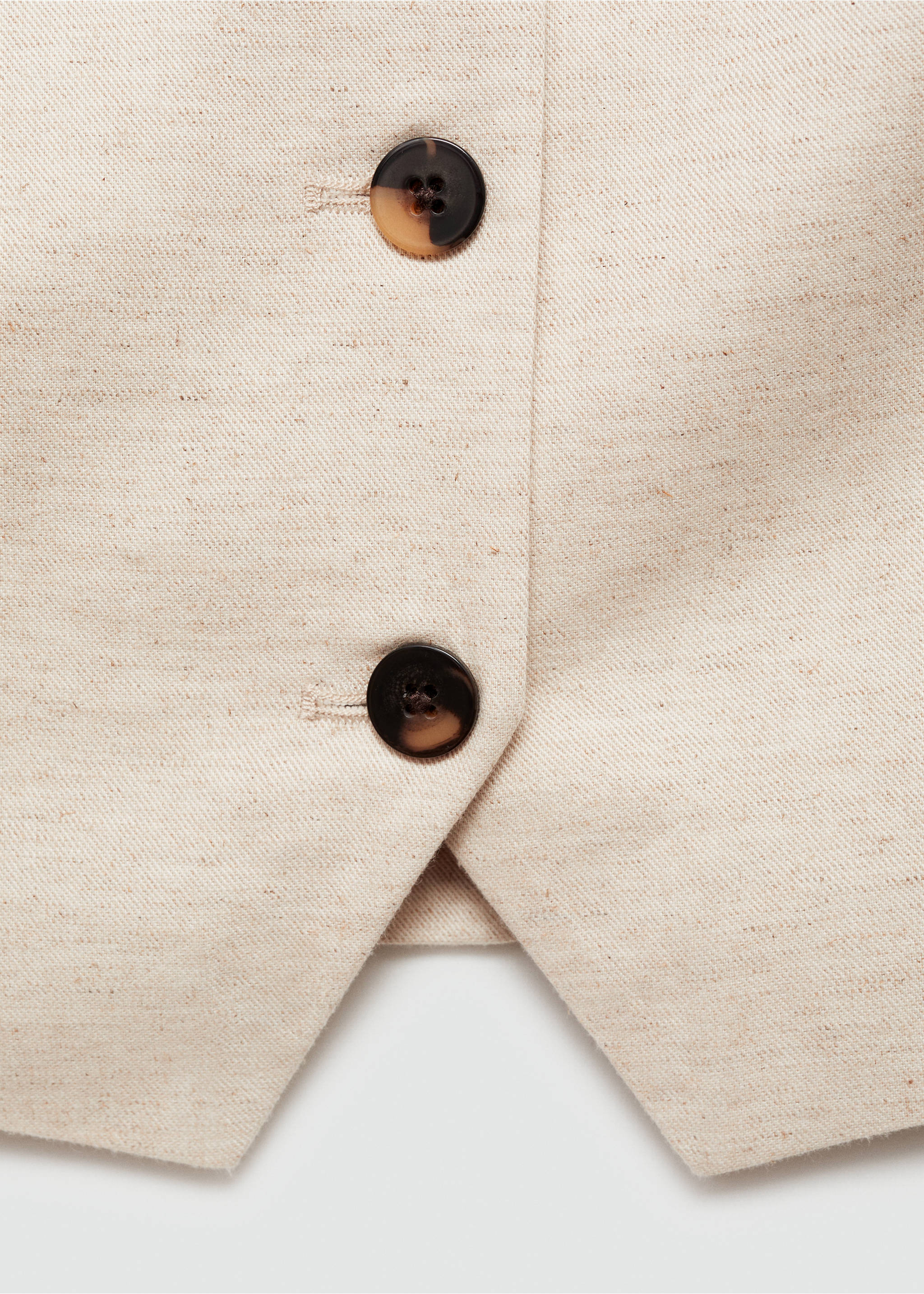 Buttons cotton top - Details of the article 0, Ecru. Ref: 67029405-00.