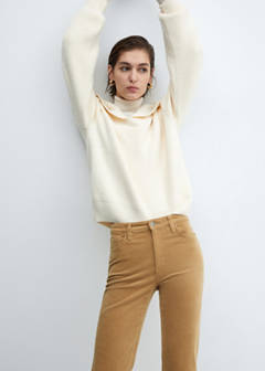 Flared cropped corduroy trousers — Medium Brown 4