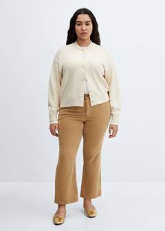 Flared cropped corduroy trousers — Medium Brown 6