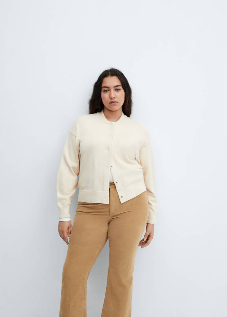 Flared cropped corduroy trousers — Medium Brown