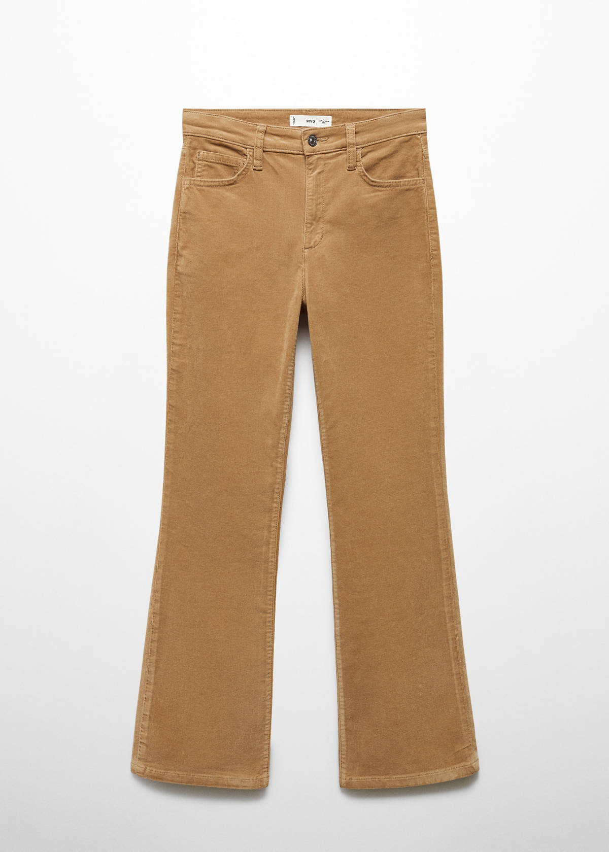 Flared cropped corduroy trousers — Medium Brown