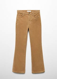 Flared cropped corduroy trousers — Medium Brown 10