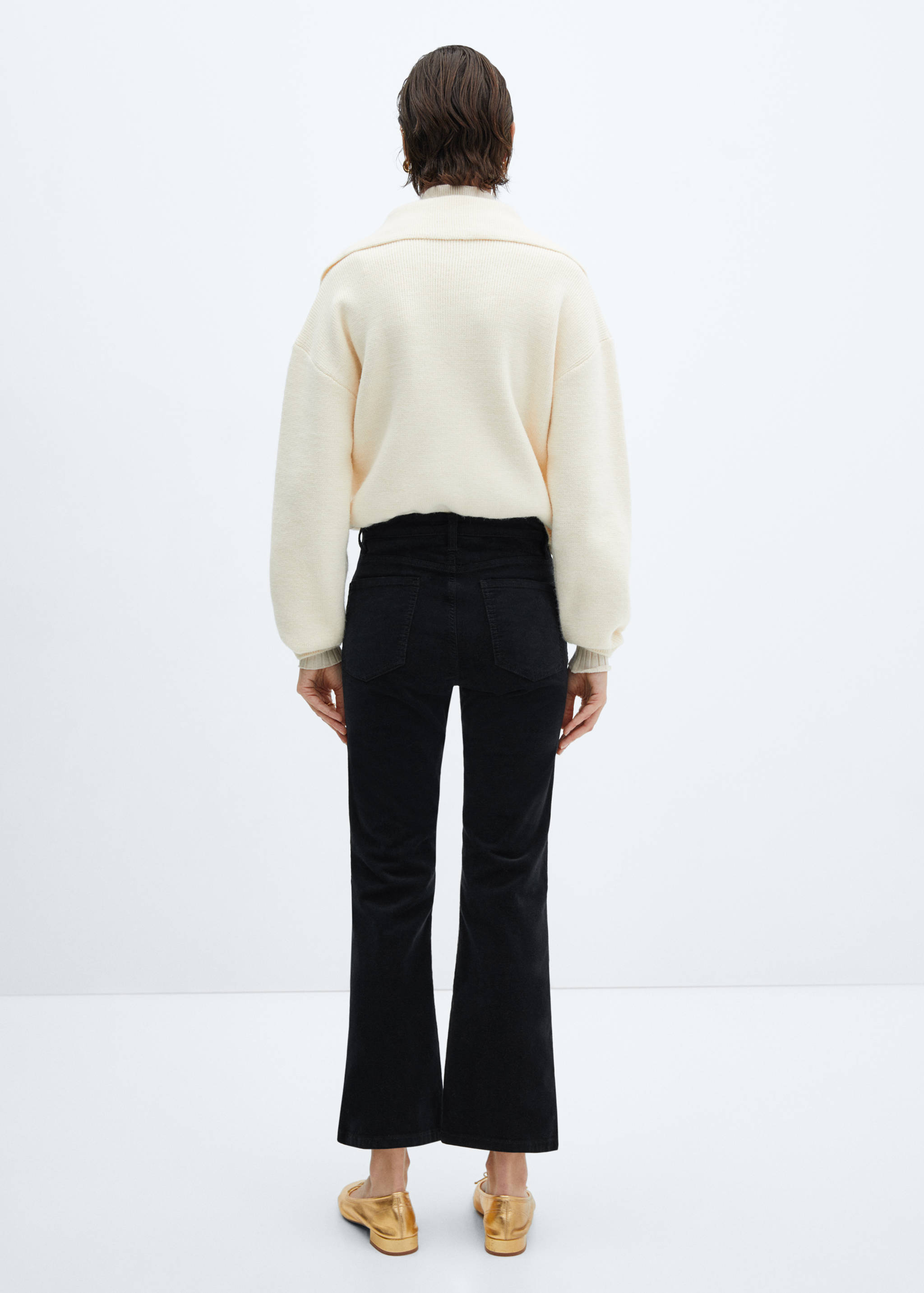 Flared cropped corduroy trousers - Reverse of the article