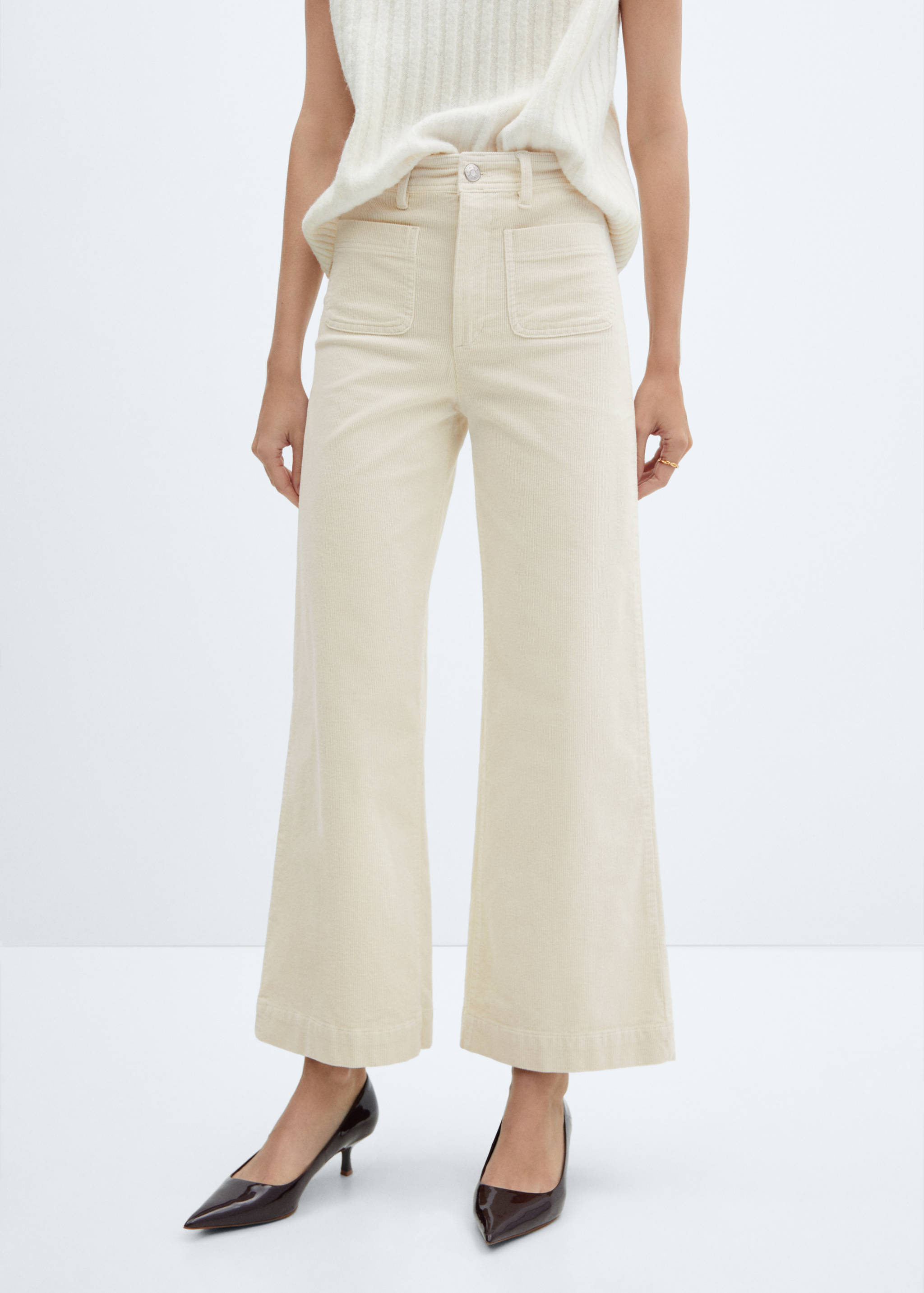 Corduroy culotte trousers - Medium plane