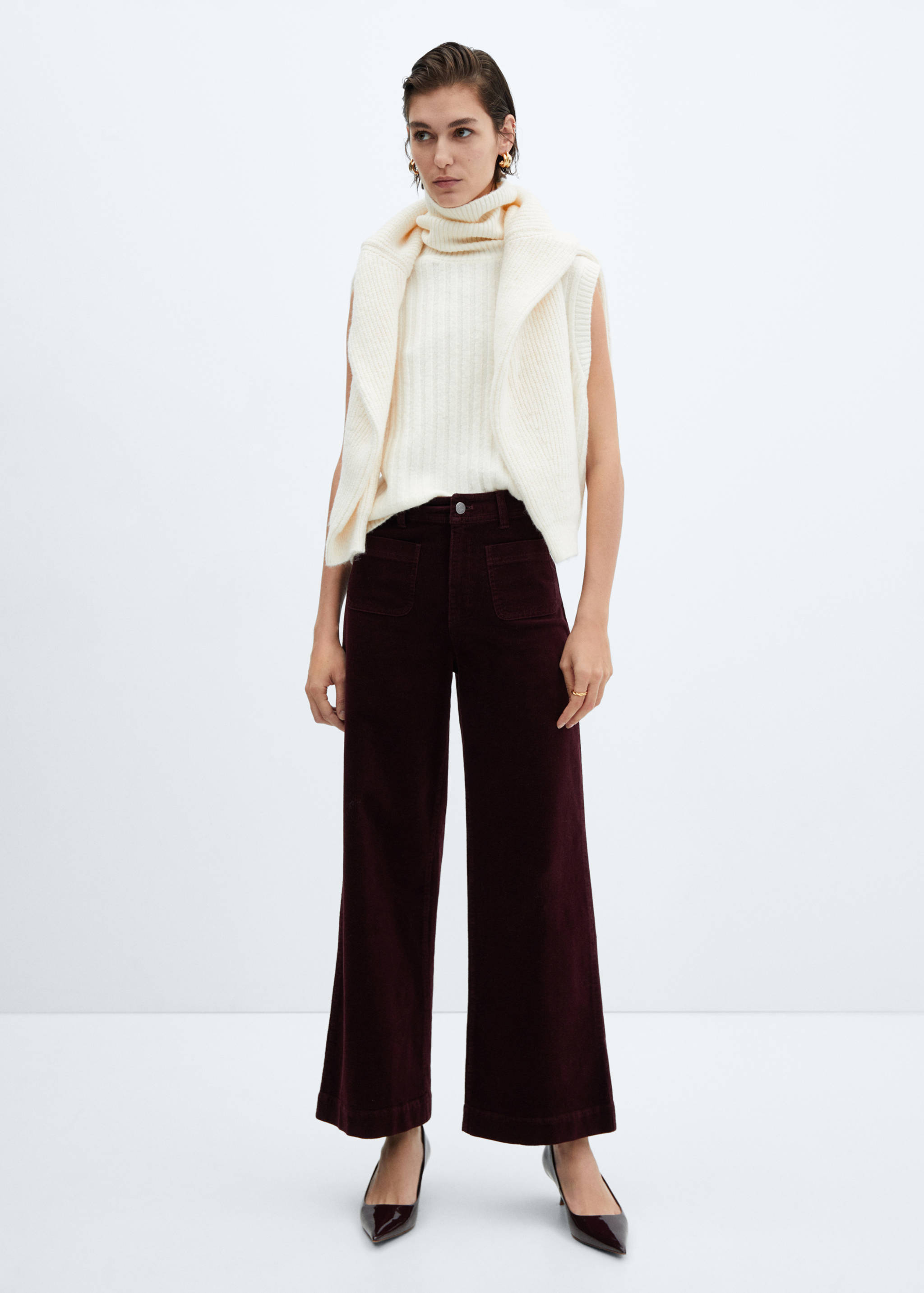 Corduroy culotte trousers - General plane