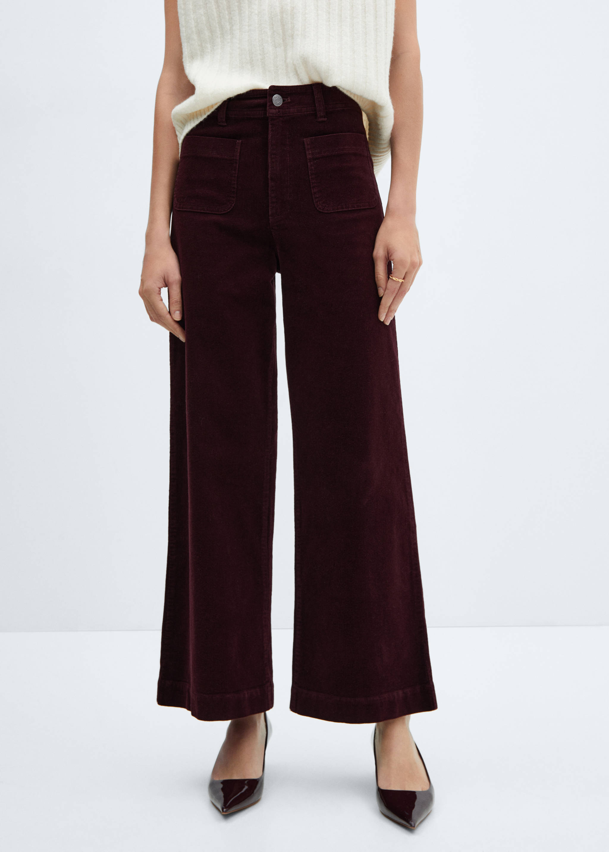 Corduroy culotte trousers - Medium plane