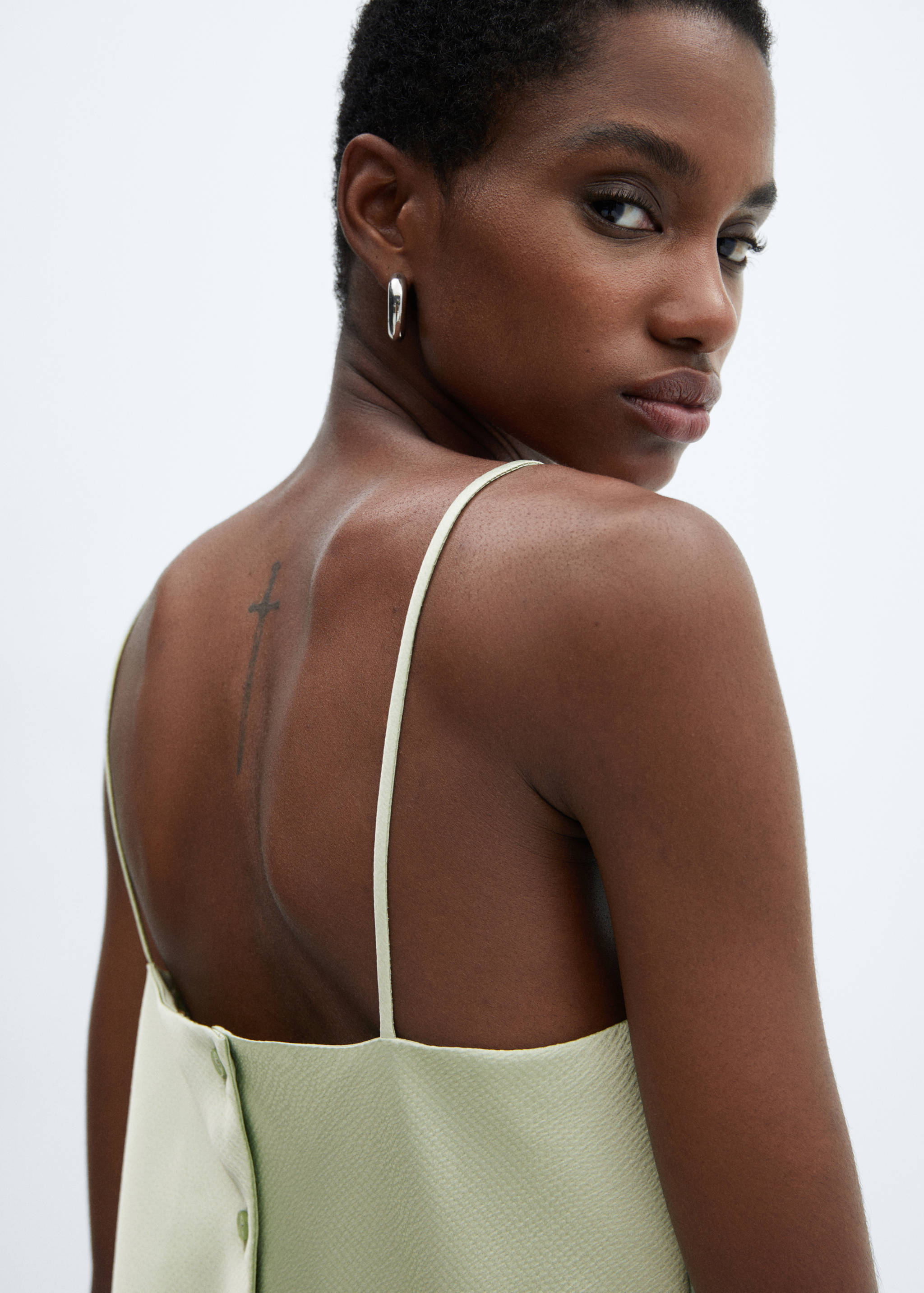 Satin top with straps - Details of the article 1