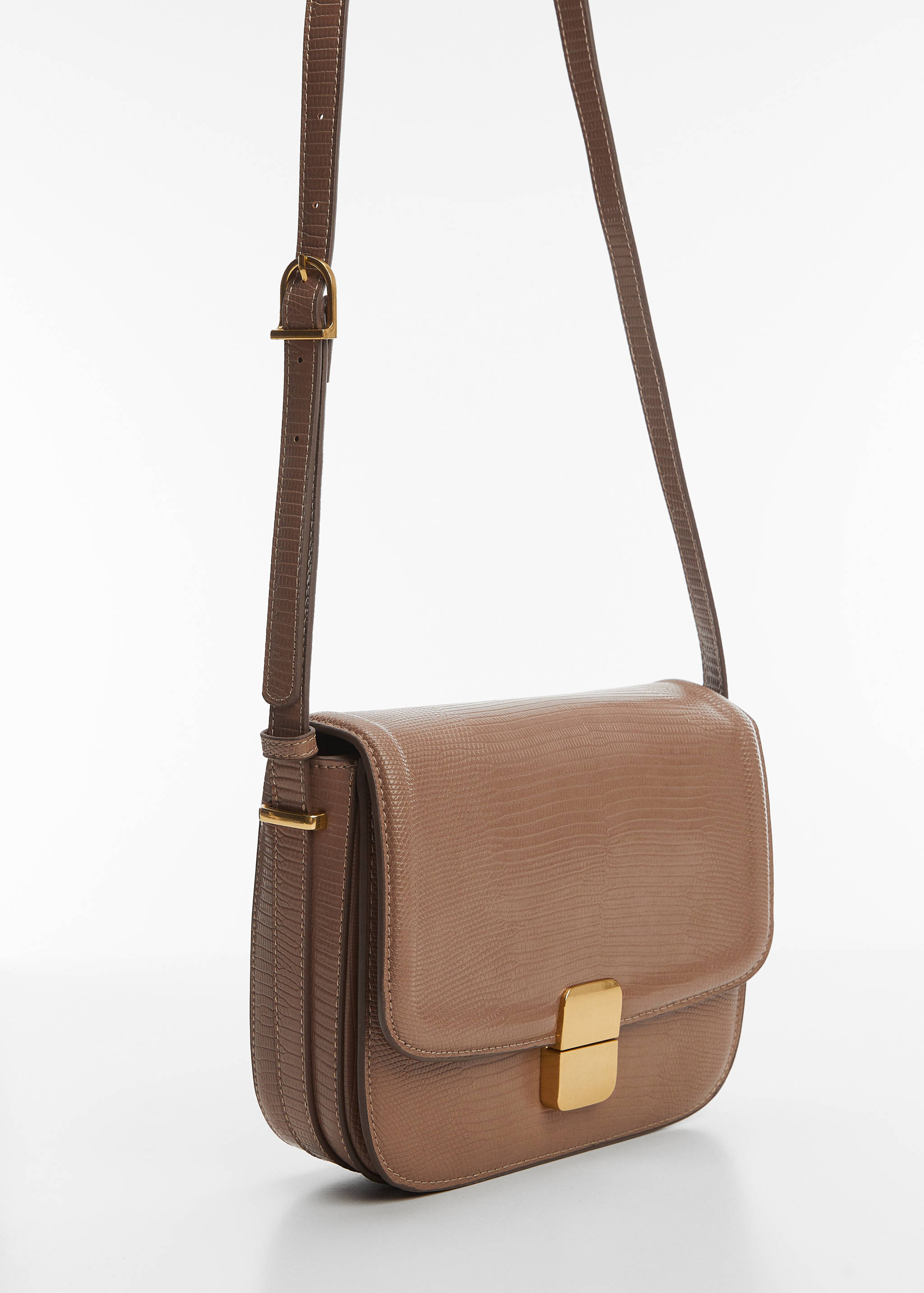 Animal print effect flap bag - Medium plane