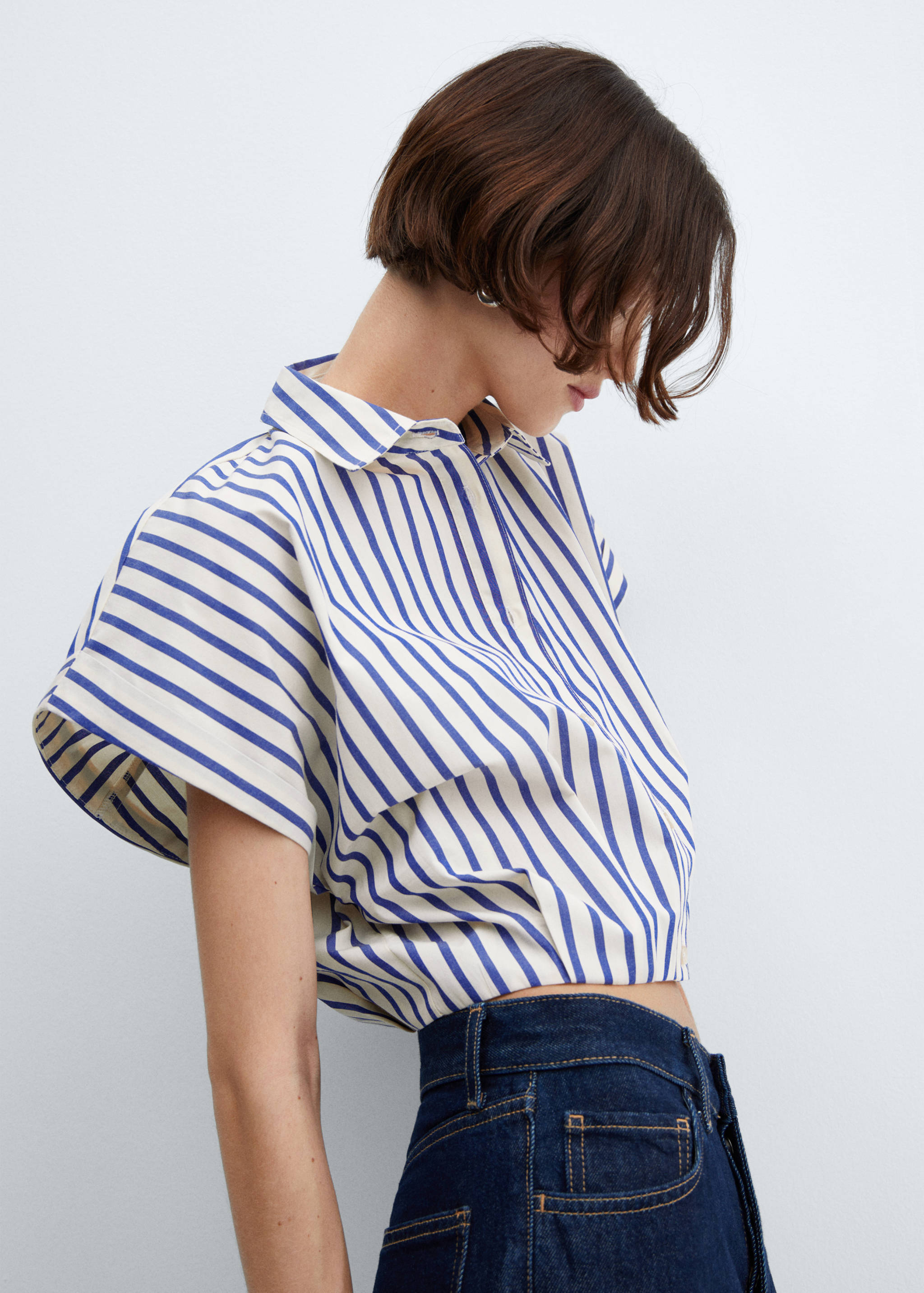 Striped cropped shirt - Details of the article 2