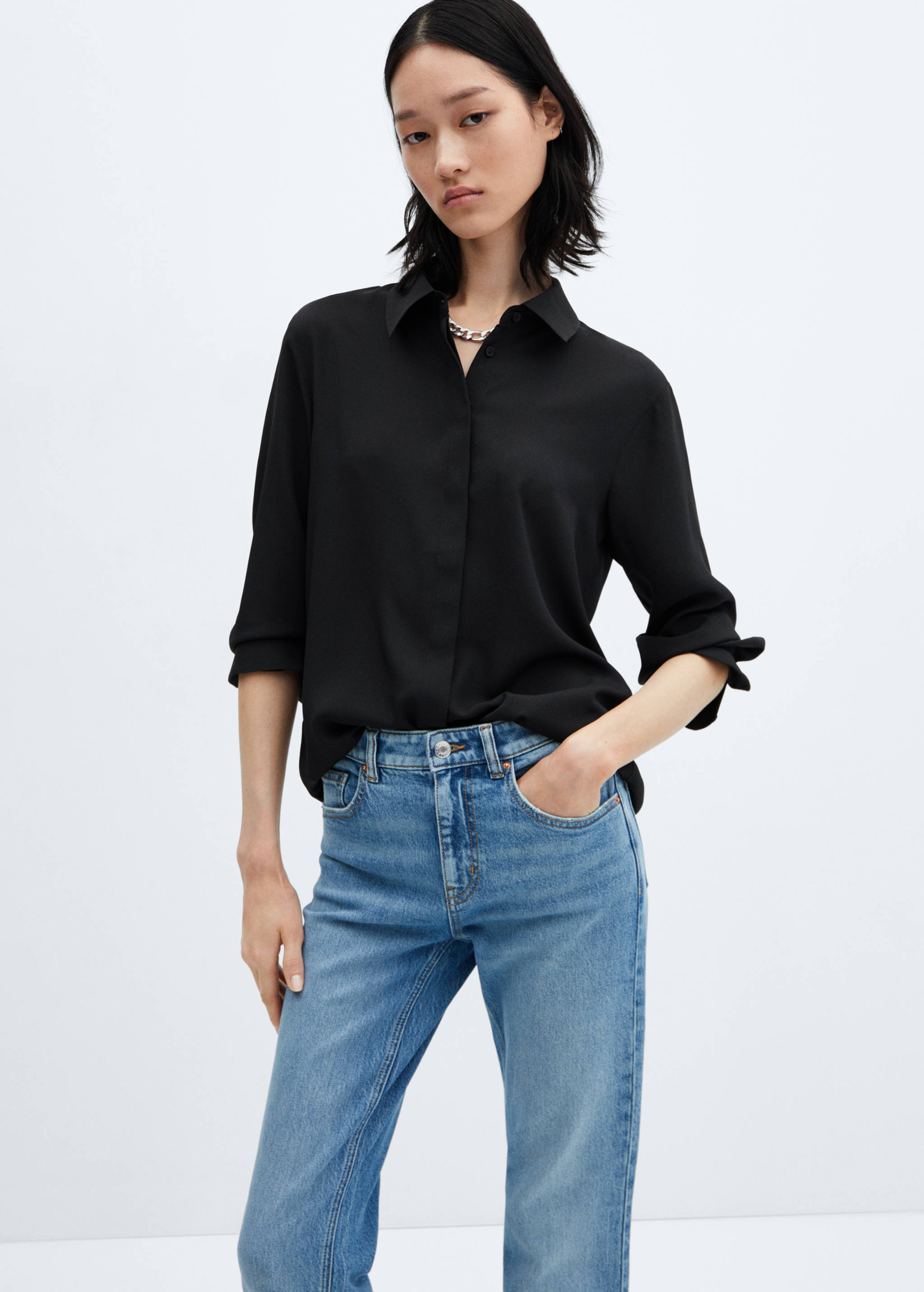 Regular flowy shirt - Medium plane