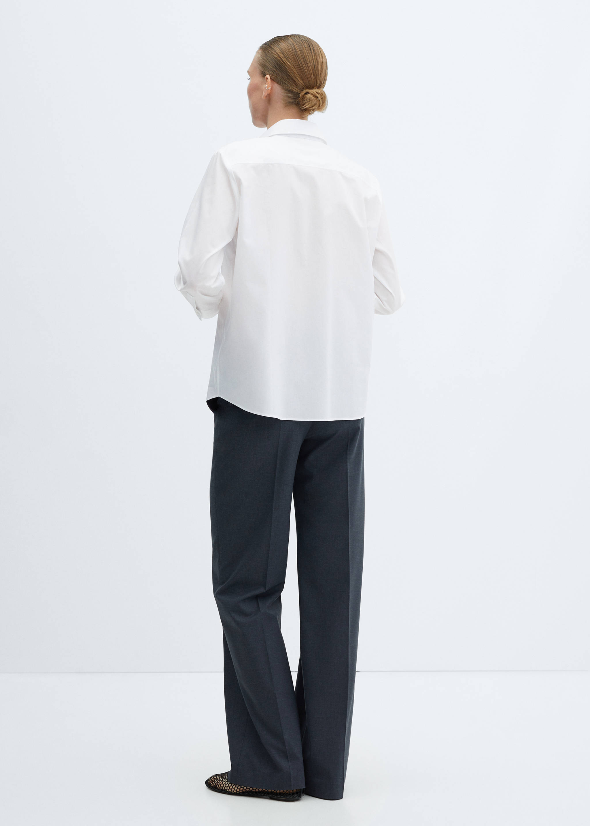 Regular cotton lyocell-blend shirt - Reverse of the article