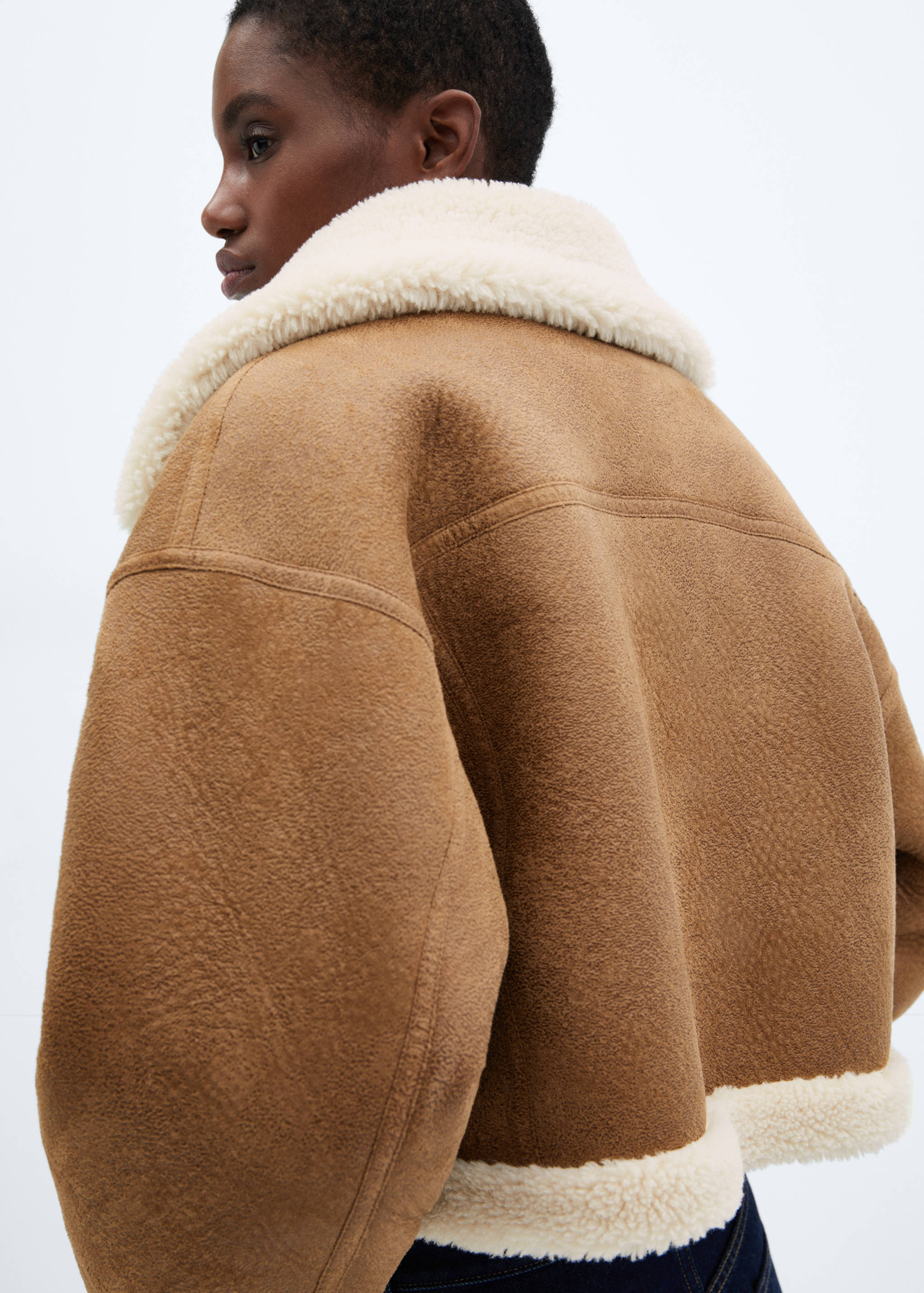 Shearling-lined faux-leather jacket - Details of the article 4