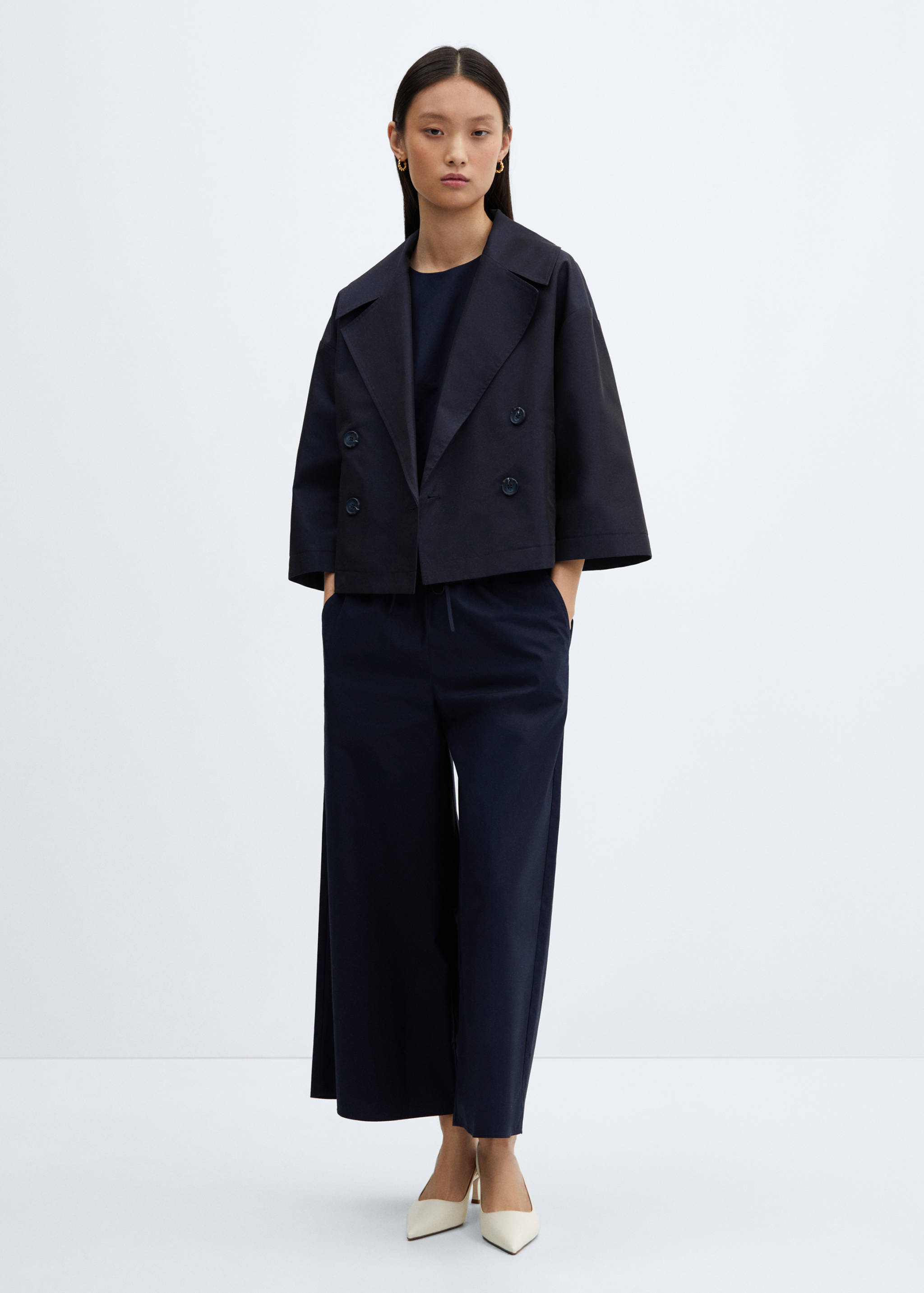Chaqueta crop solapas - Plano general