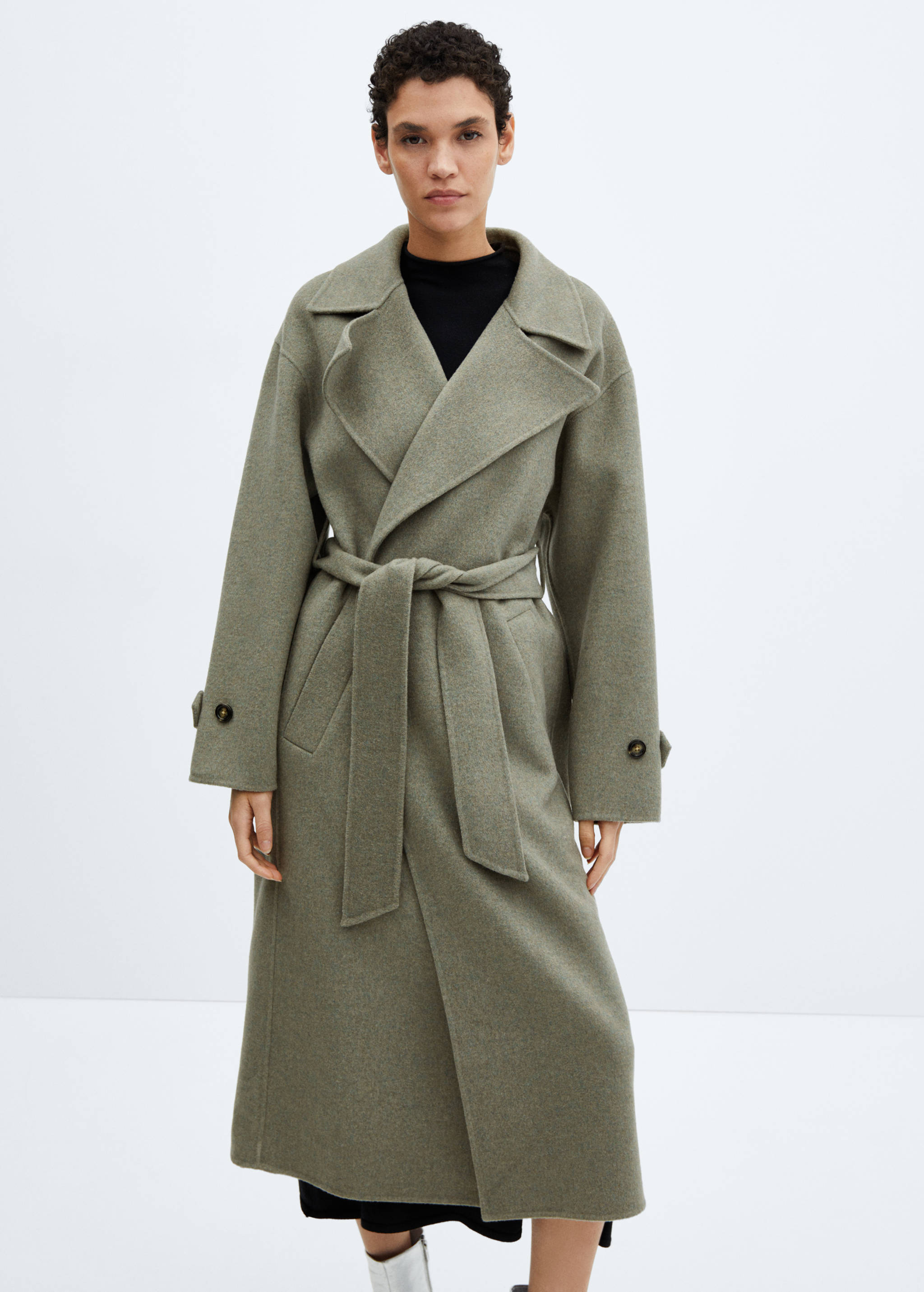 Woollen coat with belt - Medium plane