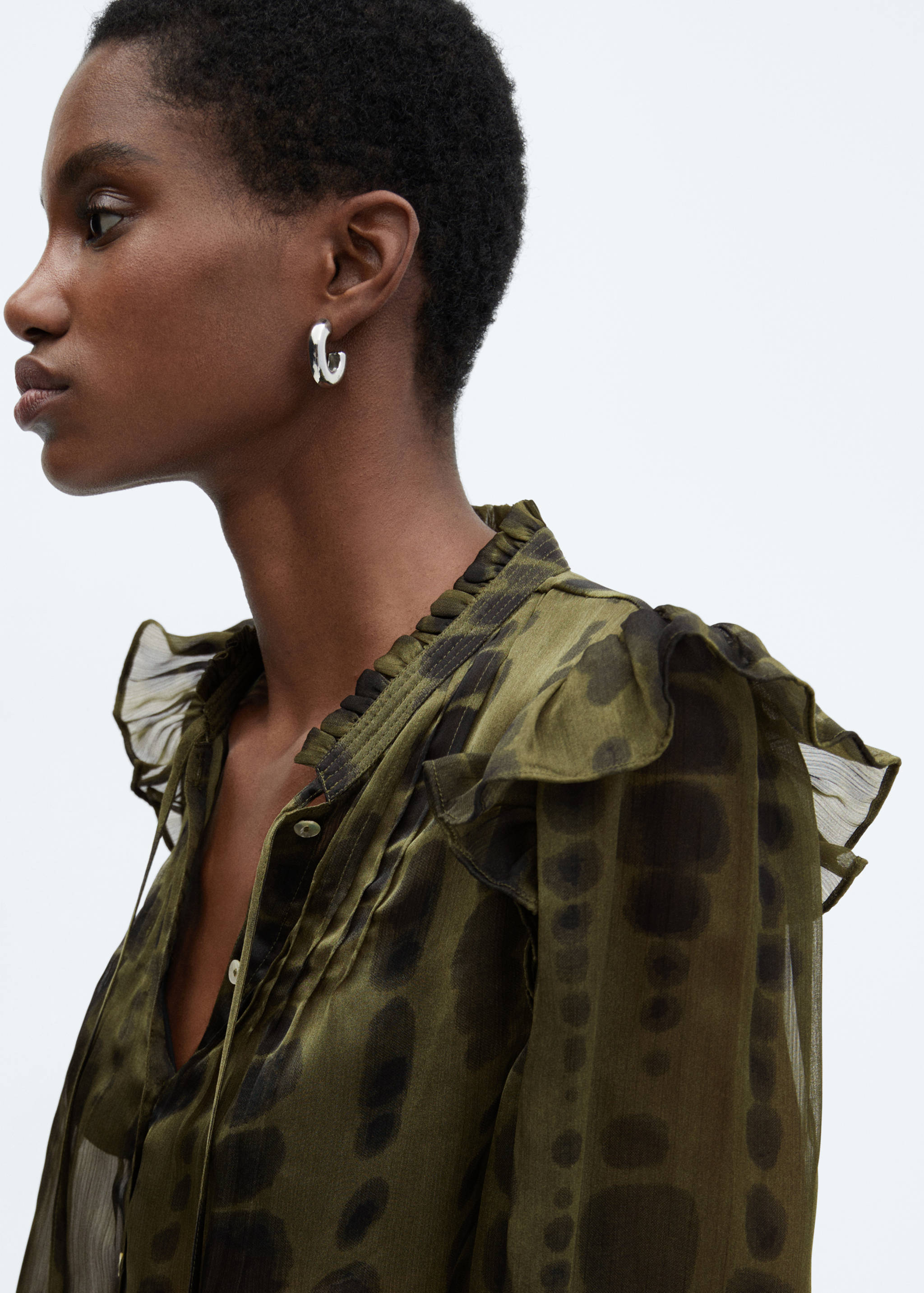 Blouse satinée imprimée - Détail de l'article 1