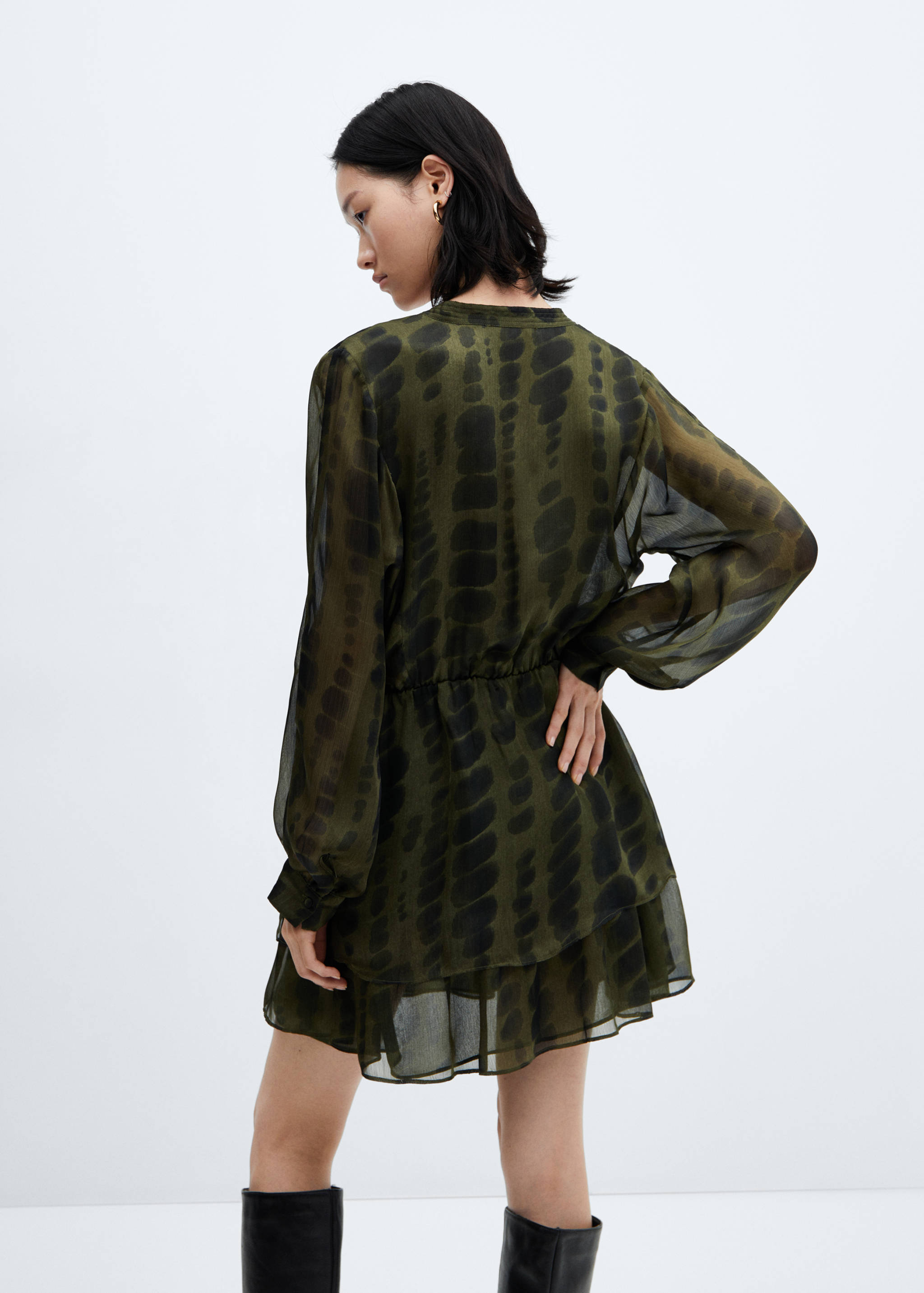 Vestido satinado estampado - Reverso del artículo