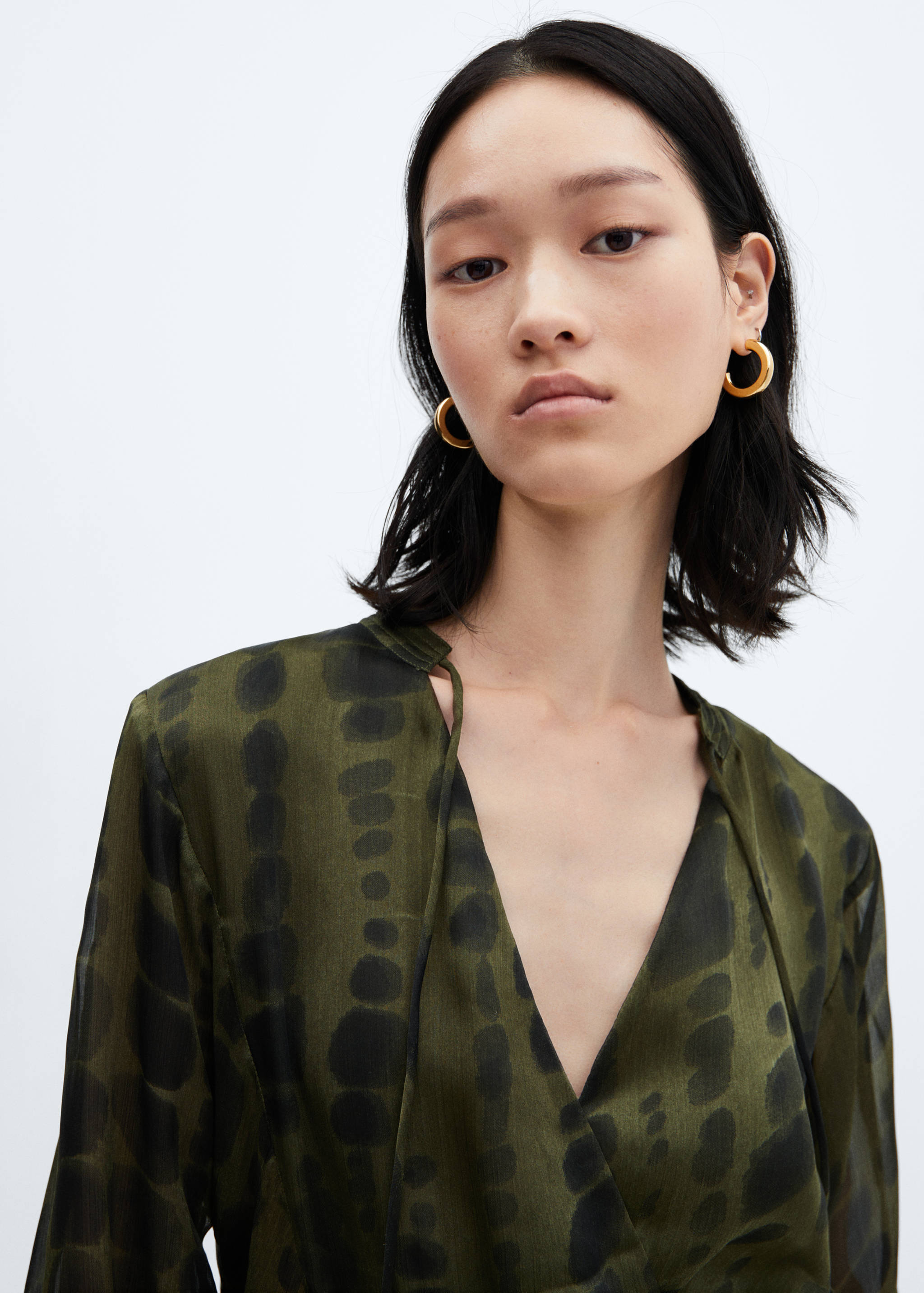 Vestido satinado estampado - Detalle del artículo 1